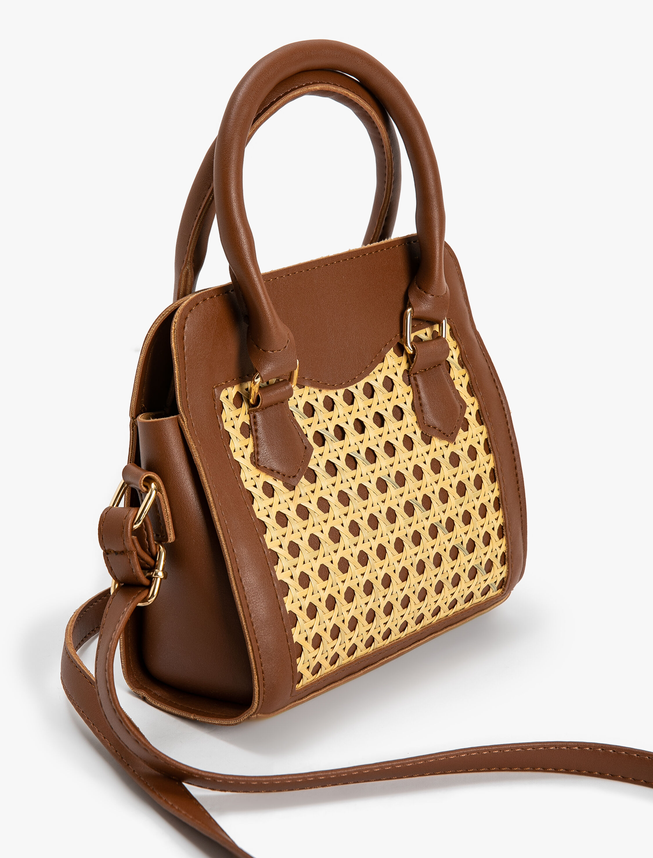  Kadın Çapraz Çanta Suni Deri Hasır Çanta Askılı