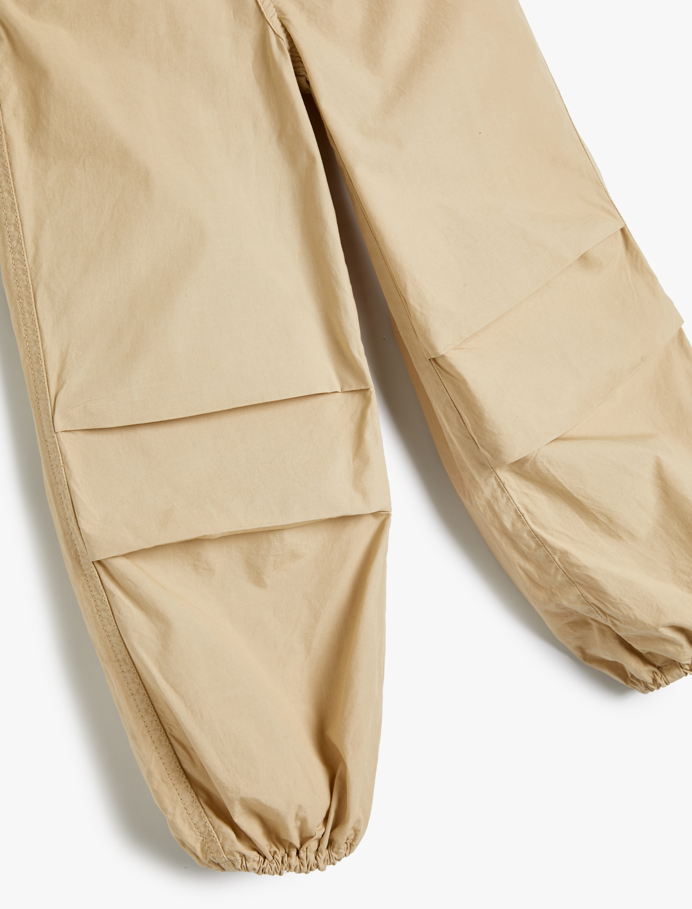  Kız Çocuk Paraşüt Kot Pantolon Pamuklu Beli Lastikli Cepli - Parachute Jean