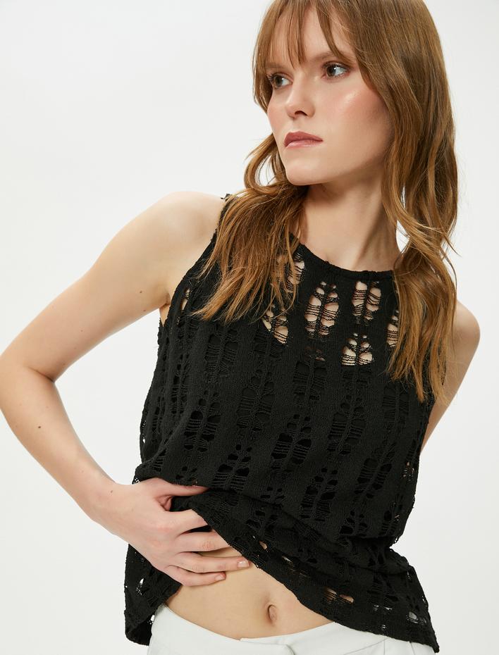  Halter Yaka Atler Ajur Detaylı