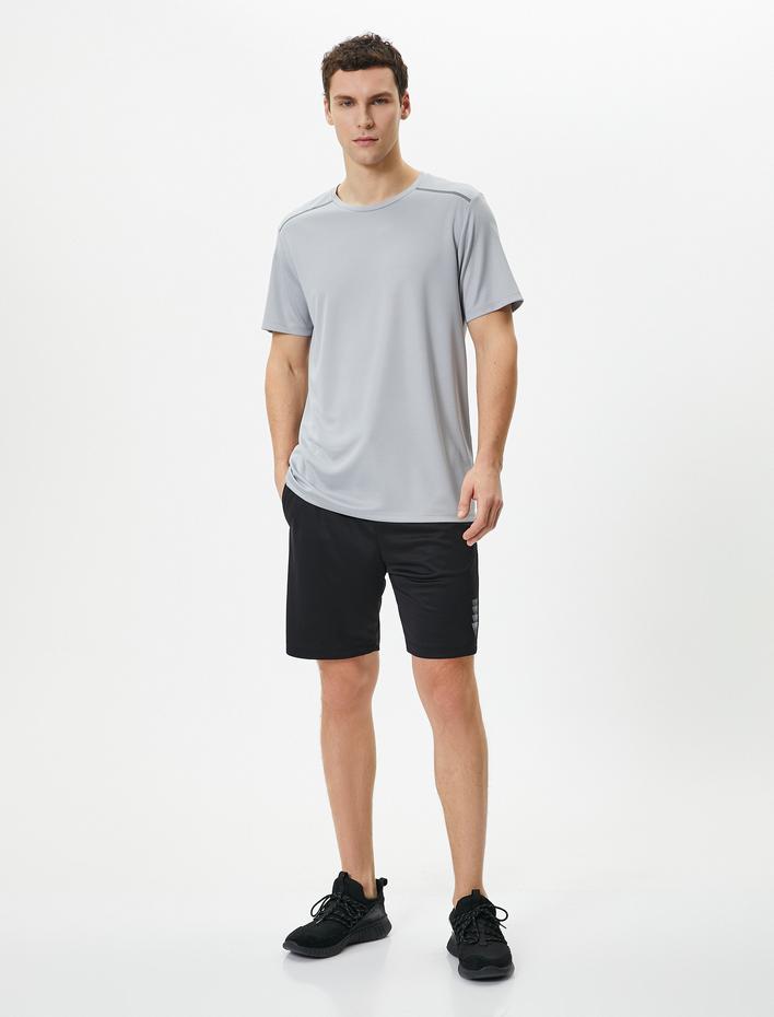  Spor Tişört Reflektör Baskılı Kısa Kollu Bisiklet Yaka