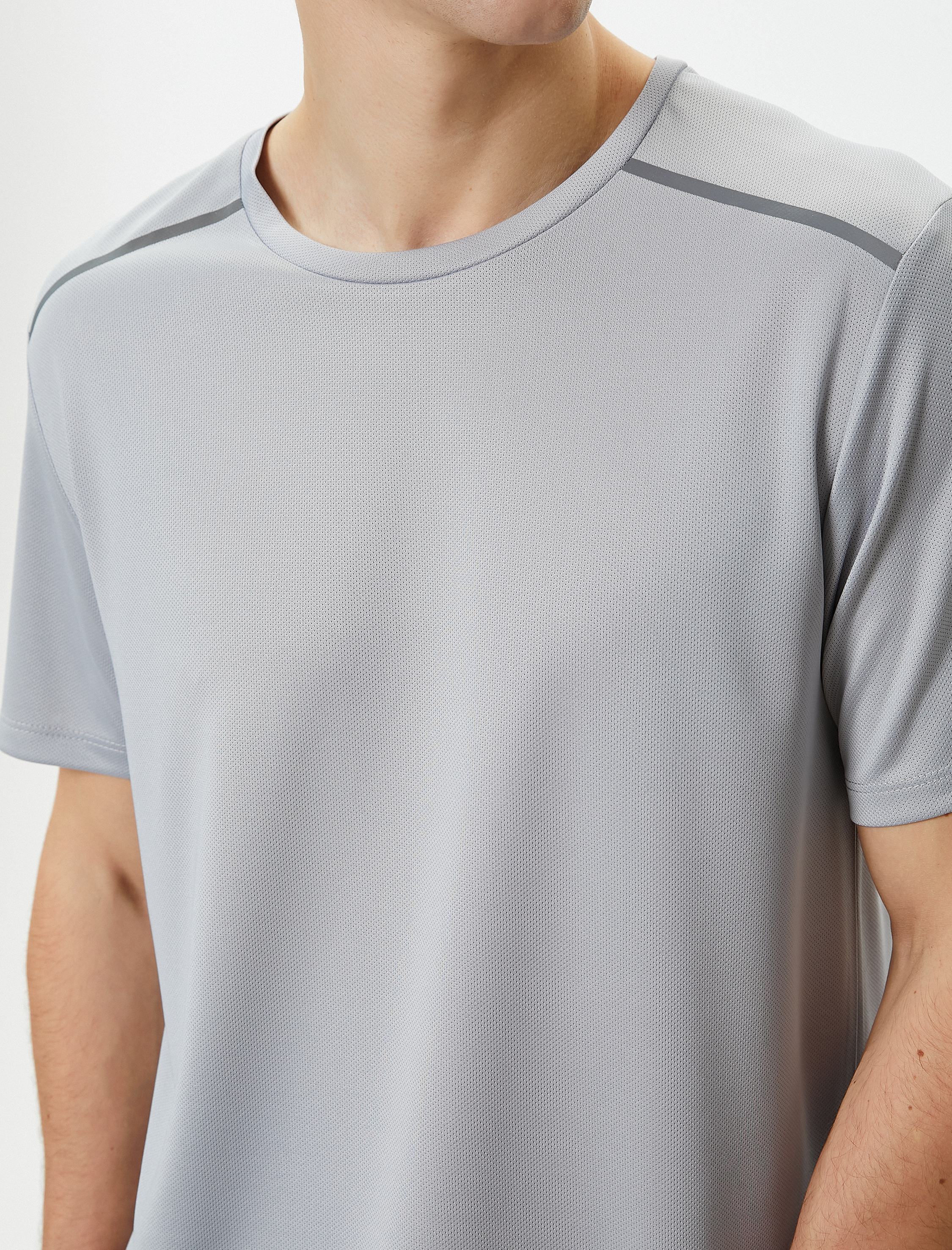   Spor Tişört Reflektör Baskılı Kısa Kollu Bisiklet Yaka