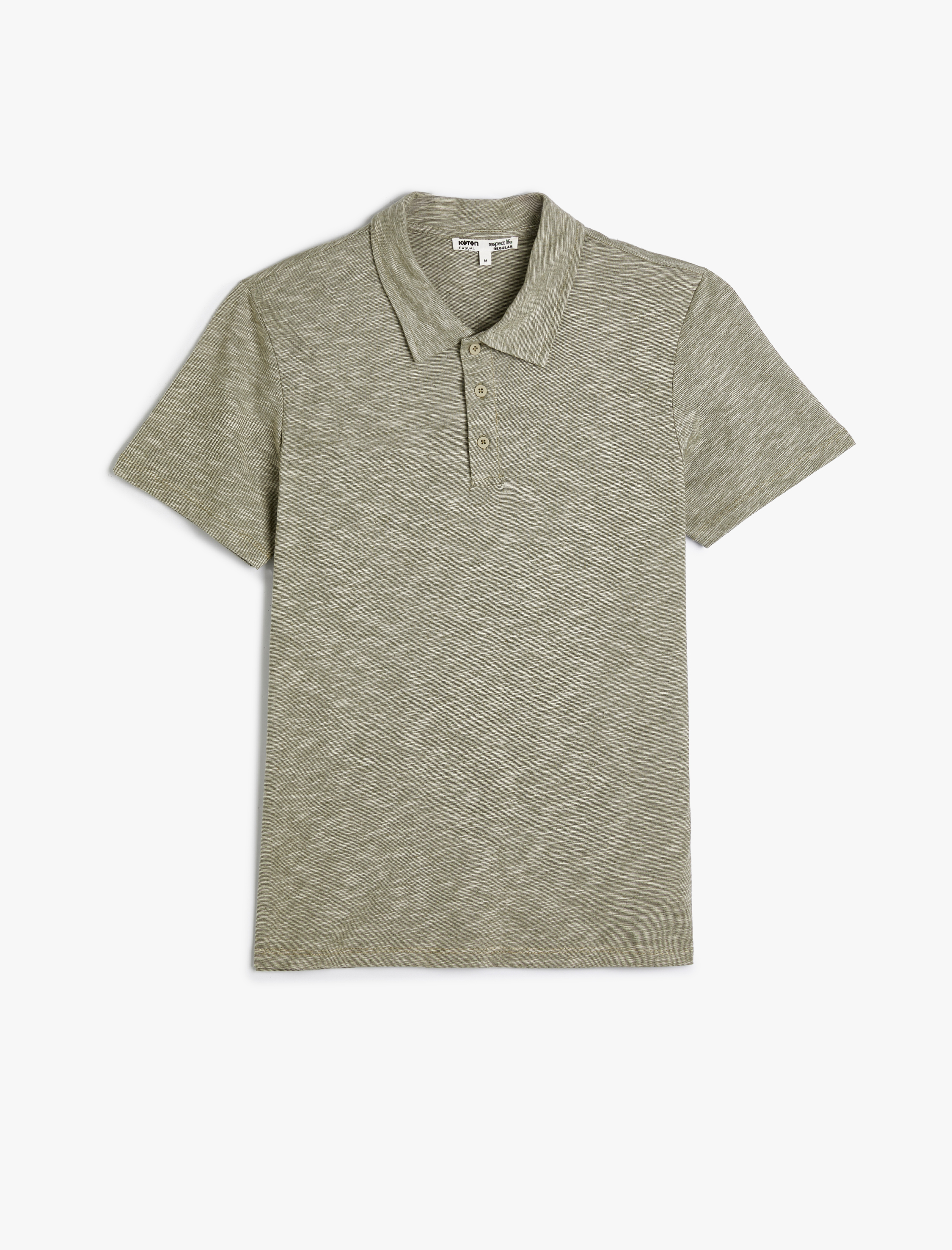   Polo Yaka Tişört Düğme Detaylı Kısa Kollu Kırçıllı