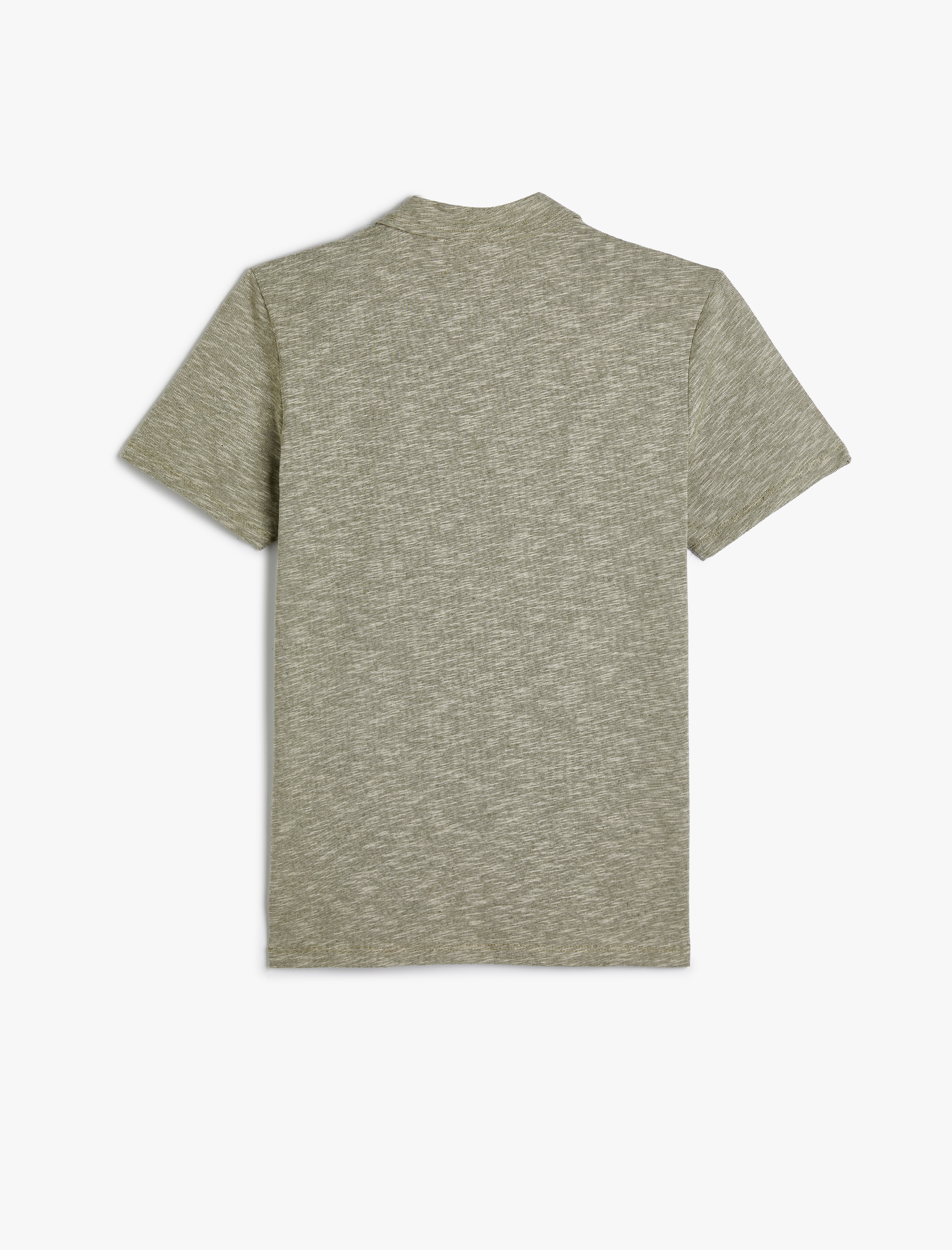   Polo Yaka Tişört Düğme Detaylı Kısa Kollu Kırçıllı