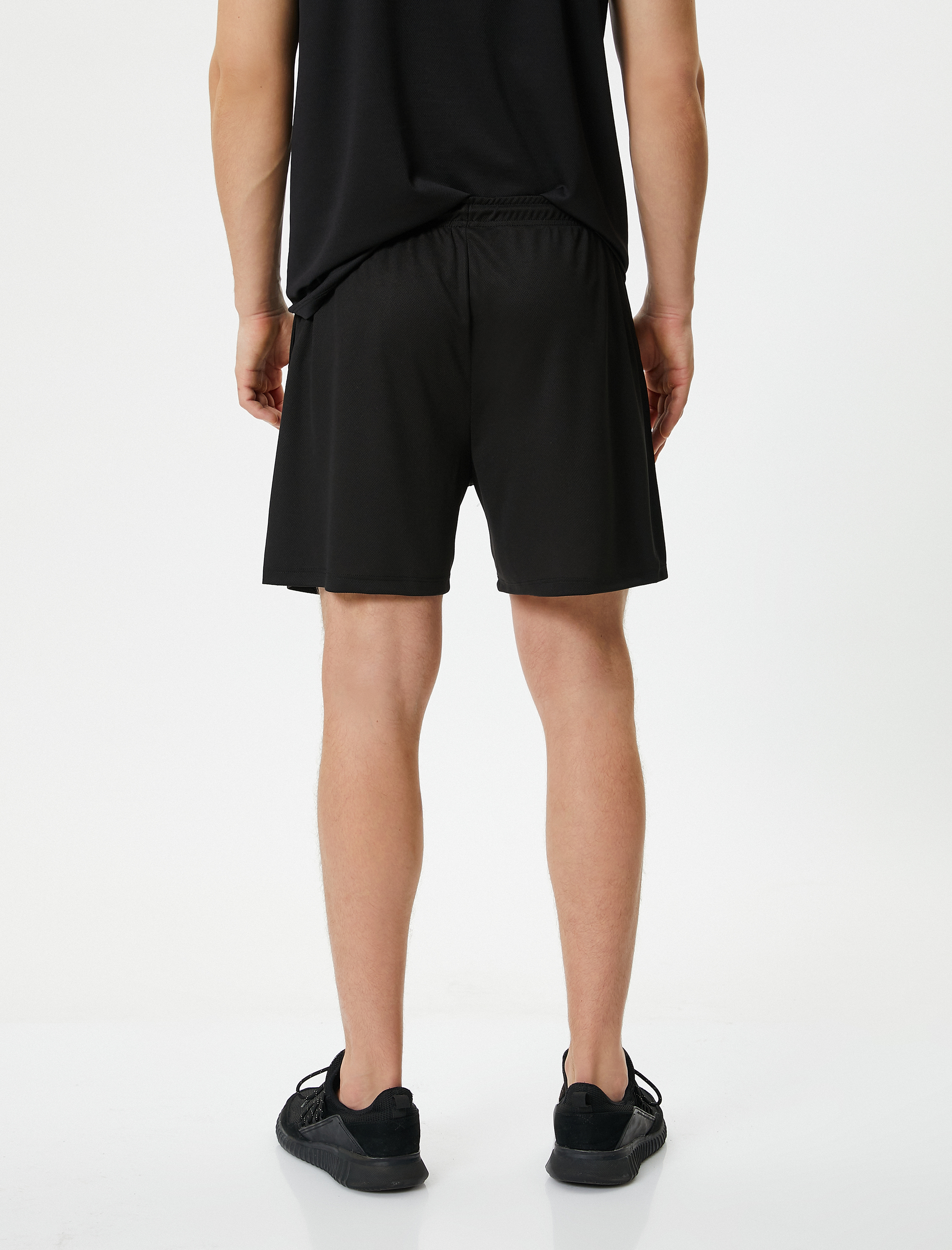   Spor Şort Beli Bağcıklı Slogan Baskılı Cepli