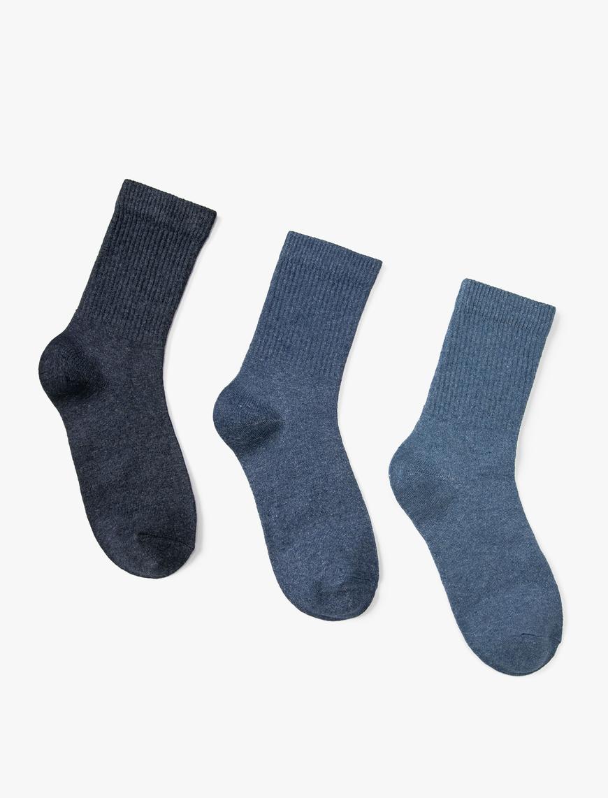  Kadın 3'lü Soket Çorap Seti Çok Renkli