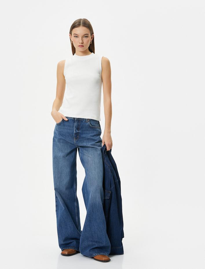  Dik Yaka Atlet Ribanalı Pamuklu Slim Fit