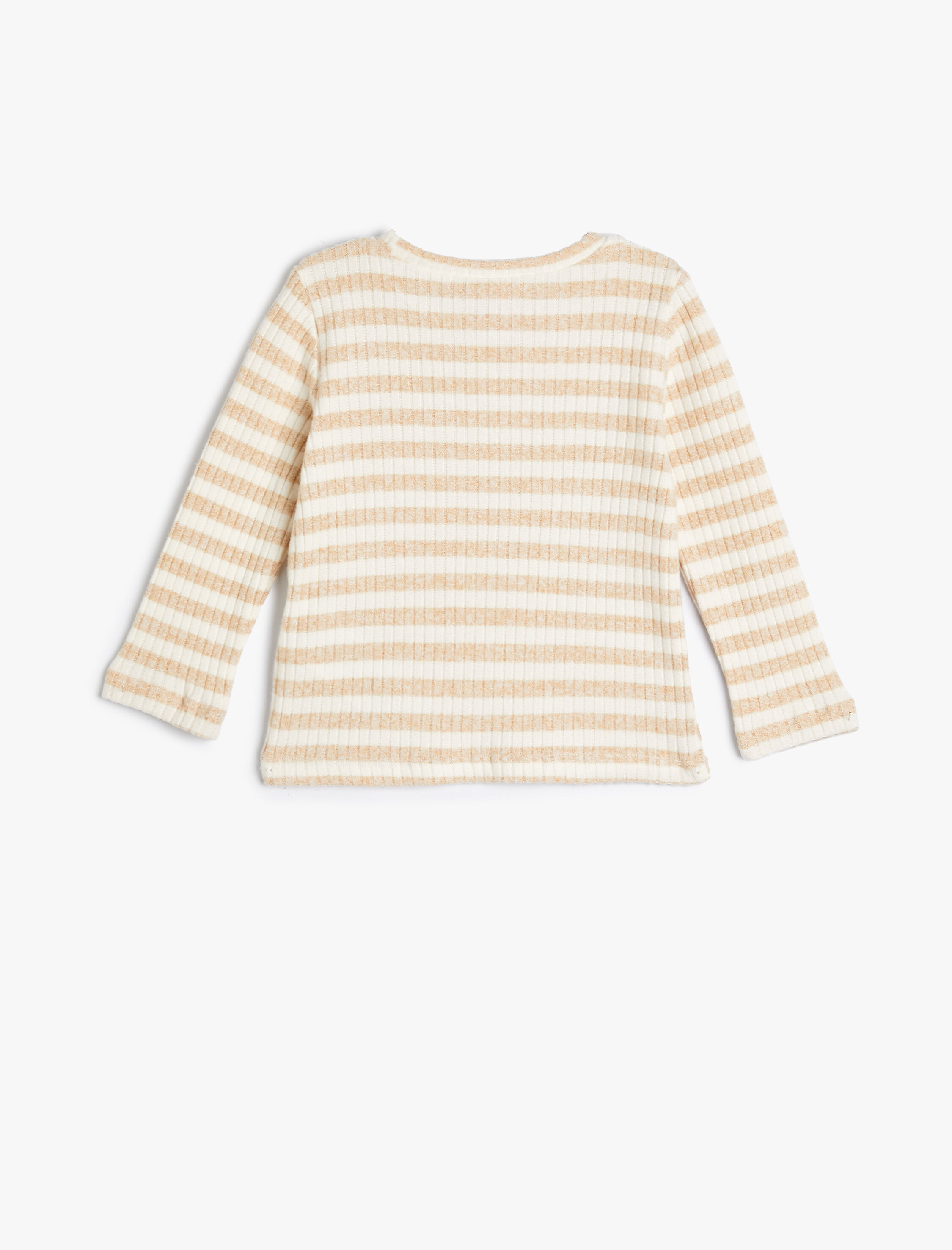  Kız Bebek Viskoz Tişört Uzun Kollu Bisiklet Yaka Ribanalı