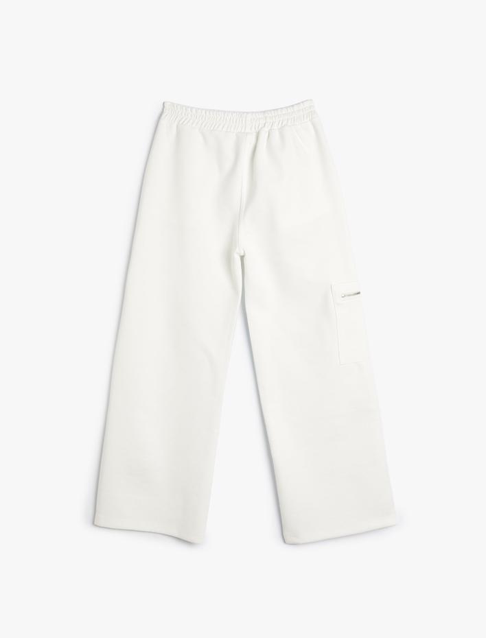 Kız Çocuk Palazzo Pantolon Fermuar Detaylı Cepli