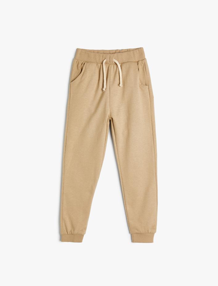 Erkek Bebek Basic Jogger Eşofman Altı Cepli Beli Bağlamalı Şardonlu Pamuklu