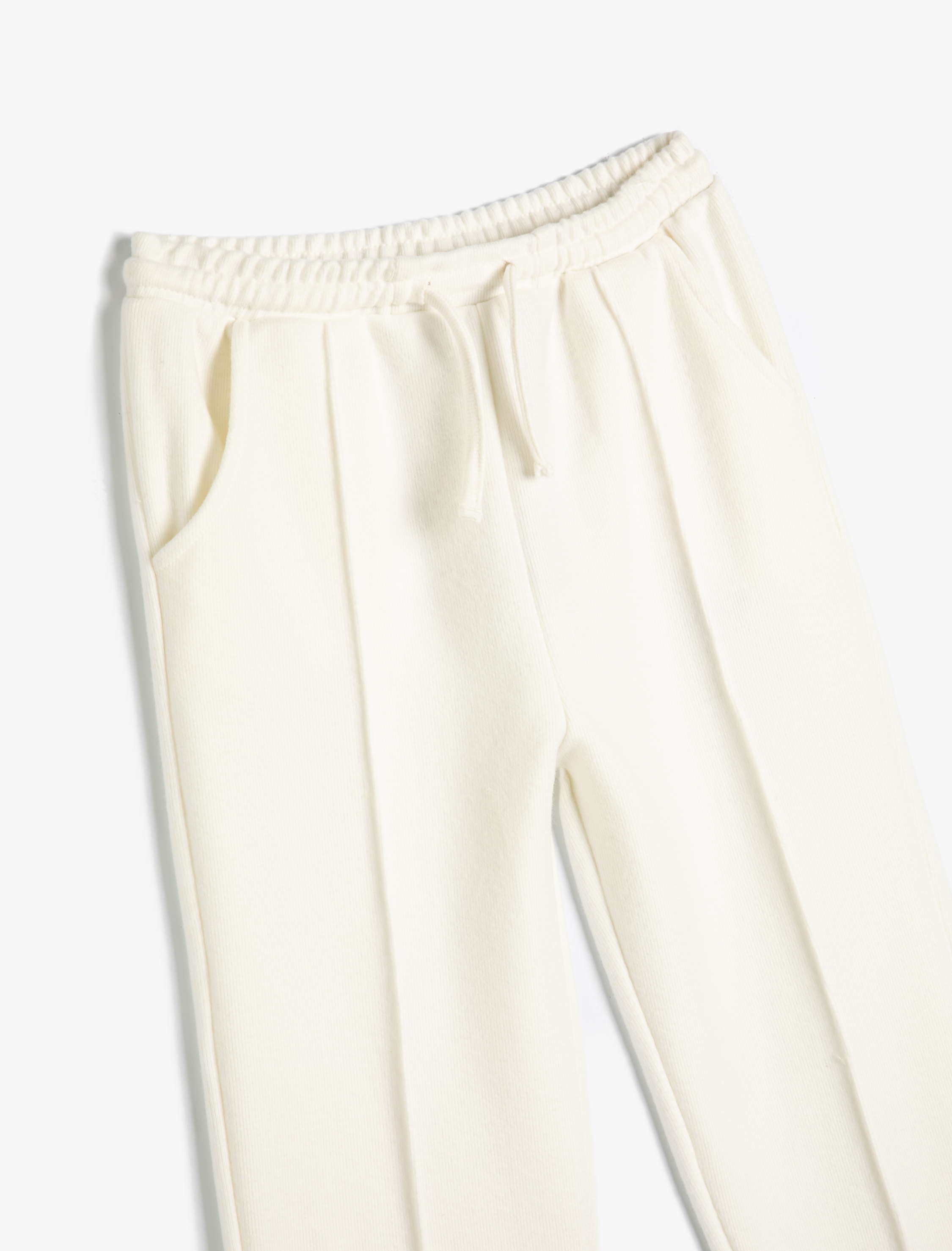  Kız Çocuk Basic Eşofman Altı Nervürlü Beli Bağlamalı Cepli