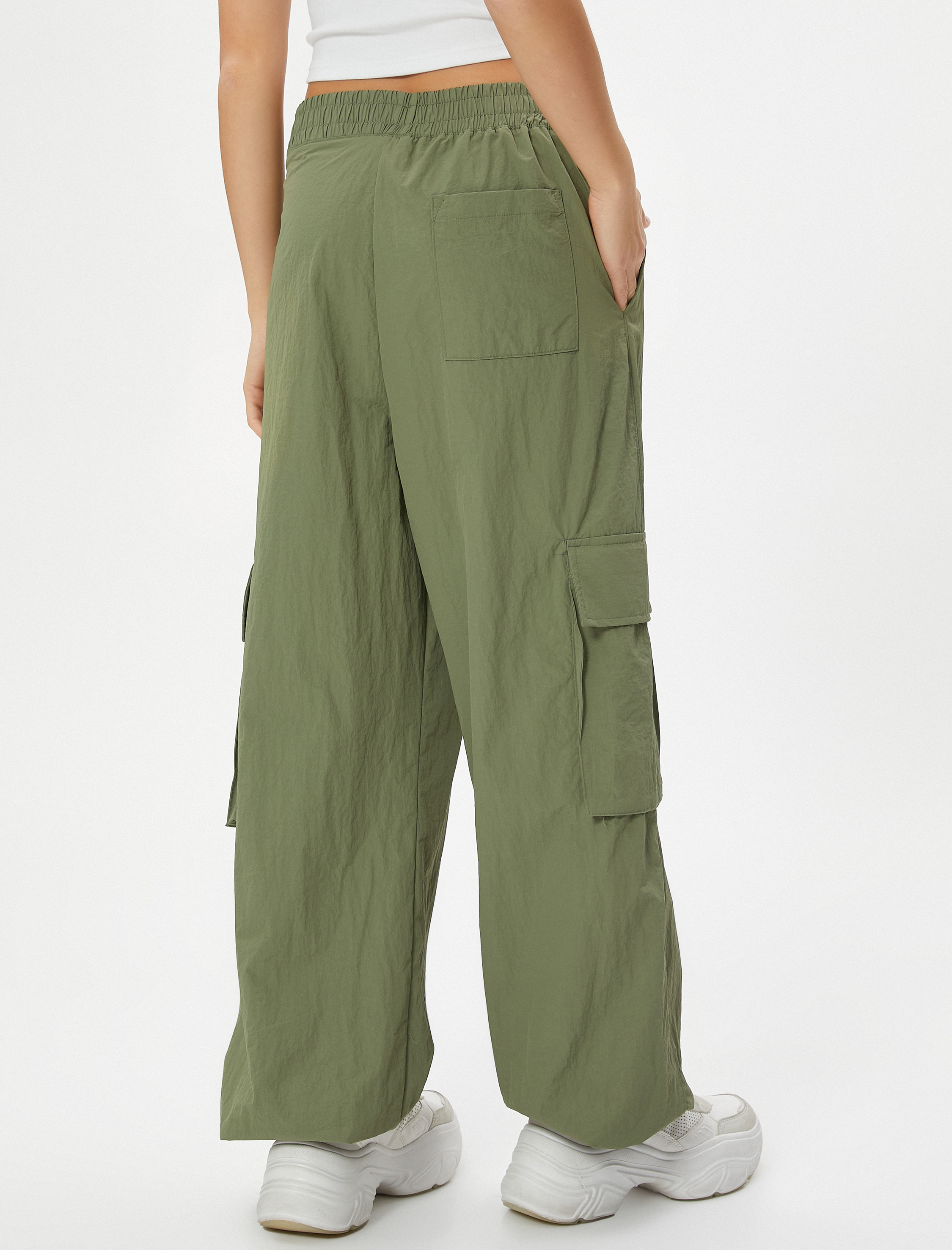   Paraşüt Pantolon Kargo Cepli Standart Bel Jogger Lastikli Paça