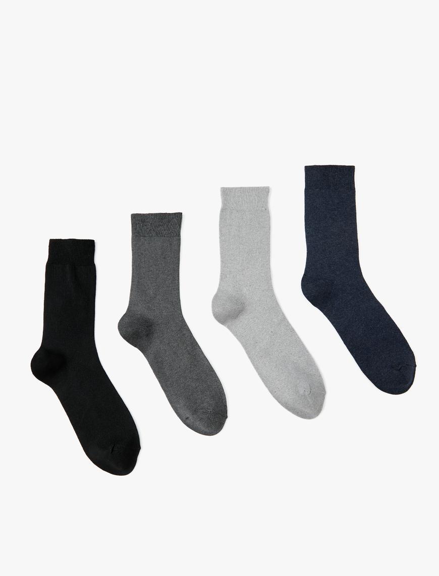  Erkek 4'lü Soket Çorap Seti Çok Renkli