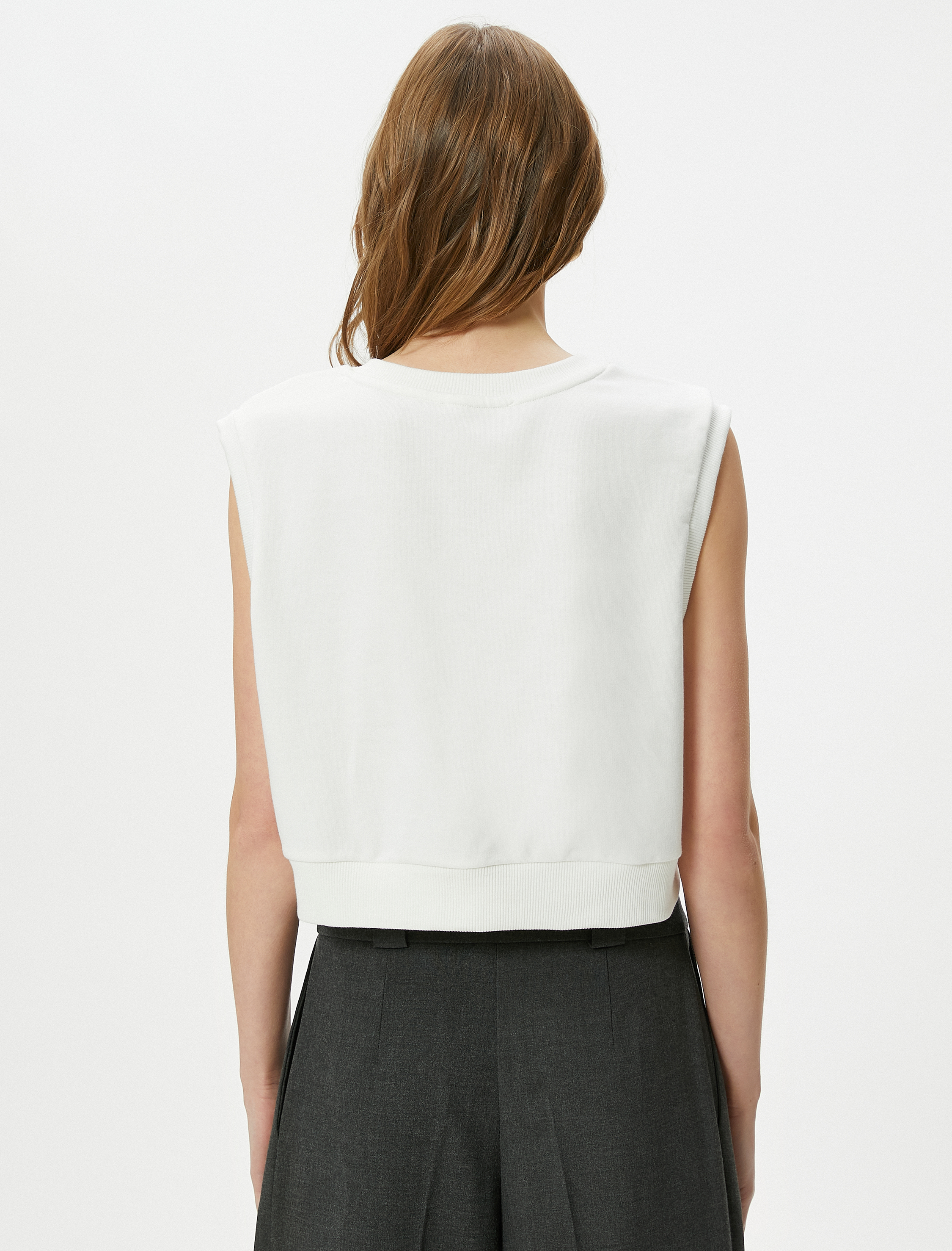   Kısa Kollu Sweatshirt V Yaka Baskılı