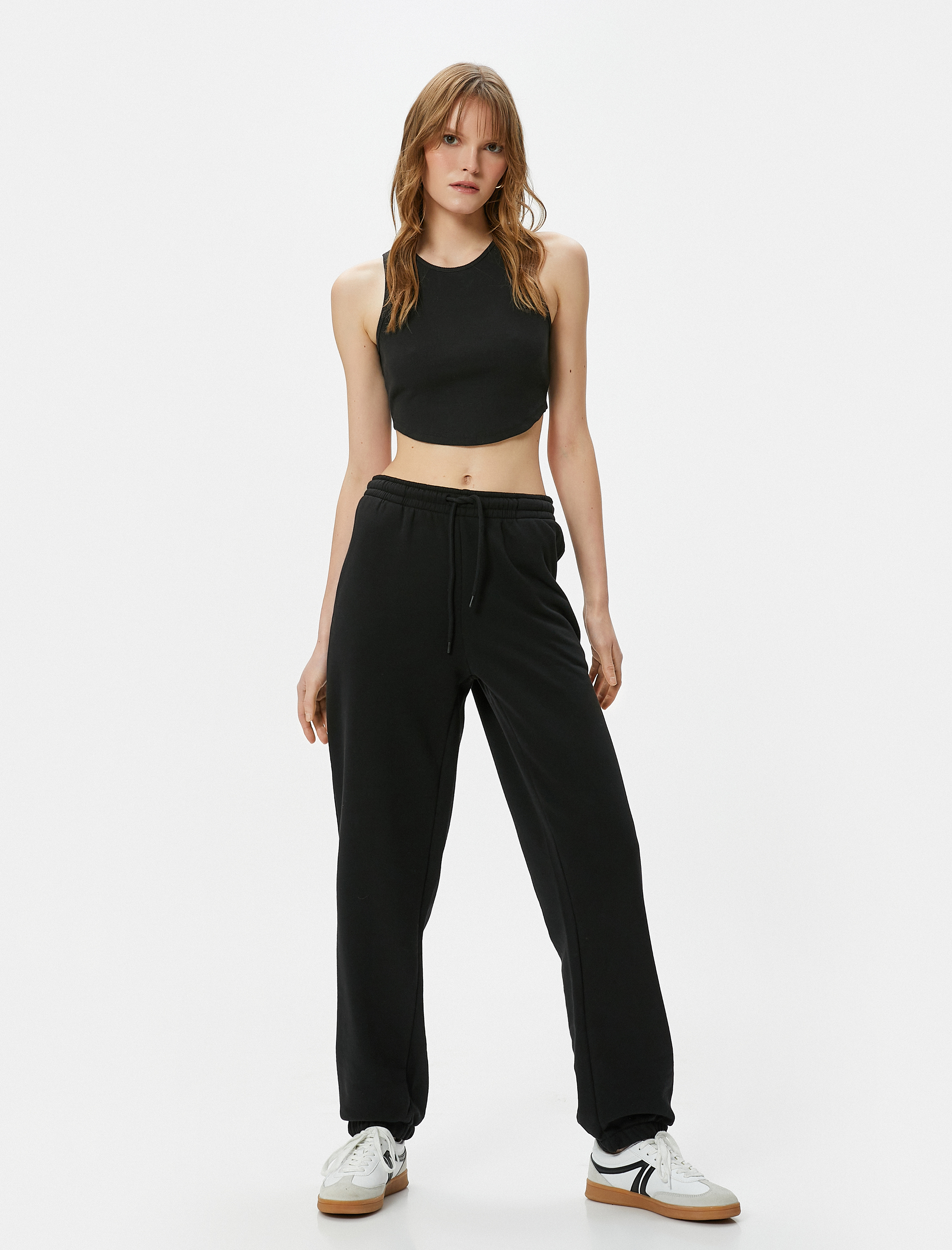   Jogger Eşofman Altı Bağcıklı Normal Bel Üç İplik Şardonlu