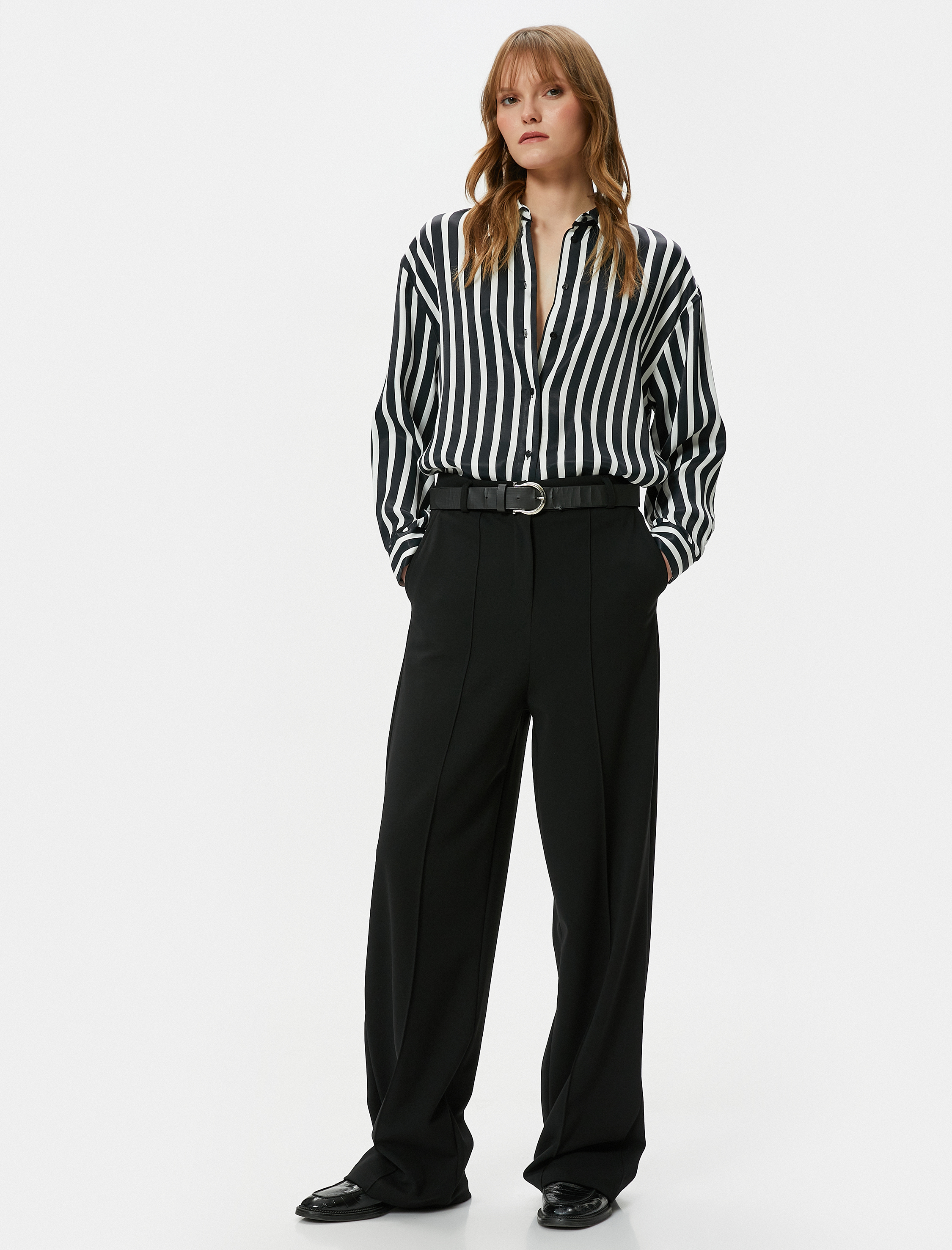   Saten Gömlek Uzun Kollu Düğmeli