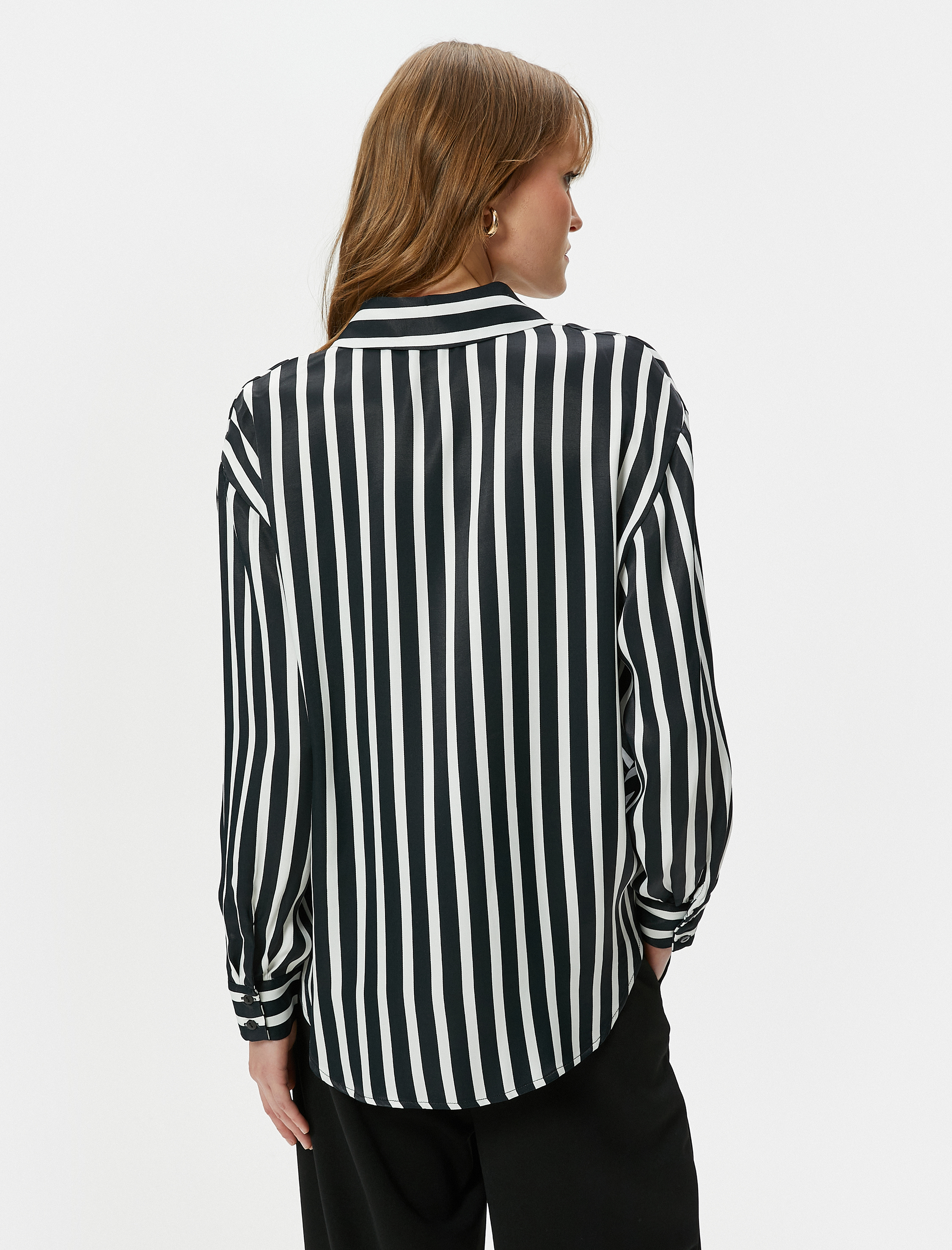   Saten Gömlek Uzun Kollu Düğmeli