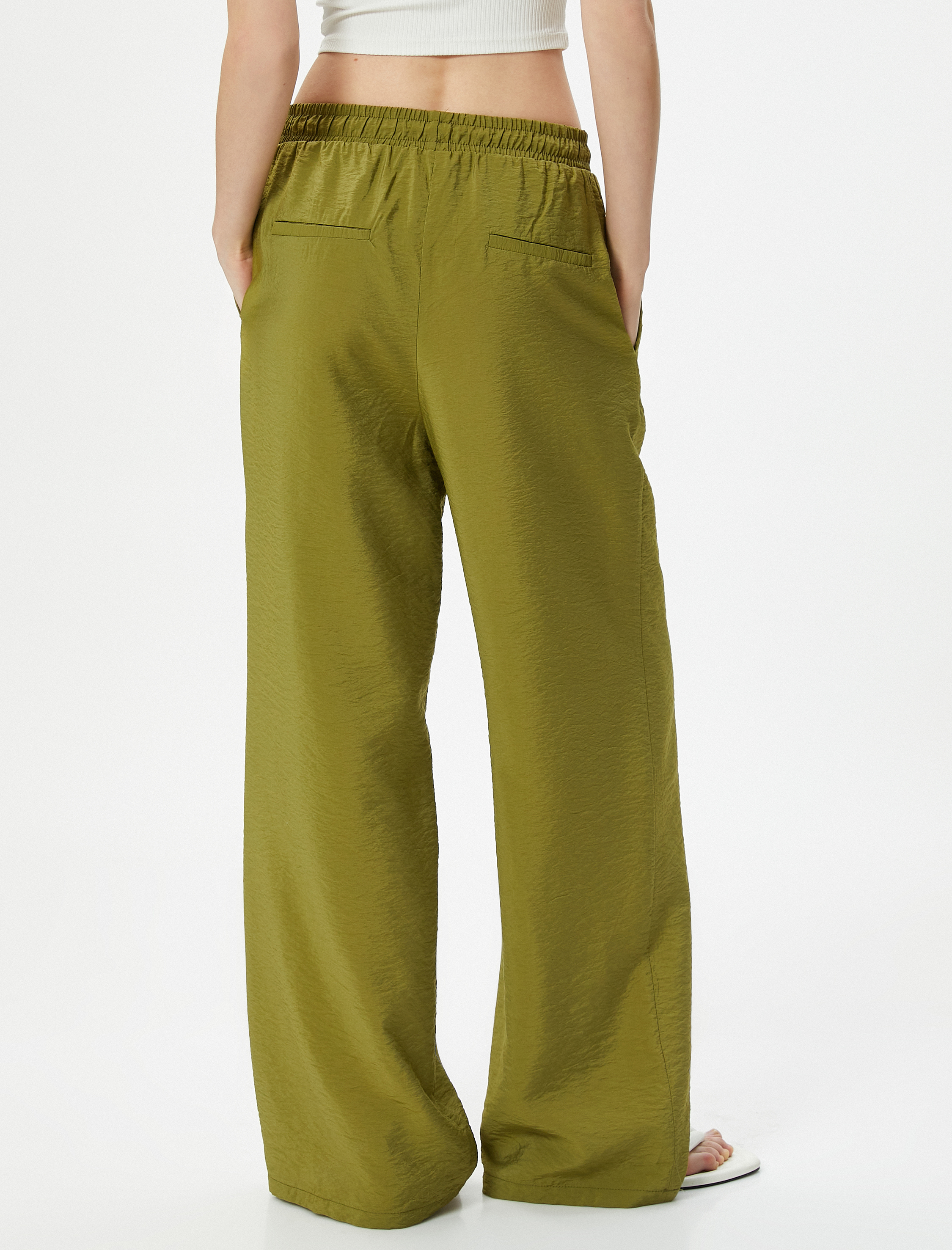   Bol Paça Pantolon Beli Lastikli Viskon