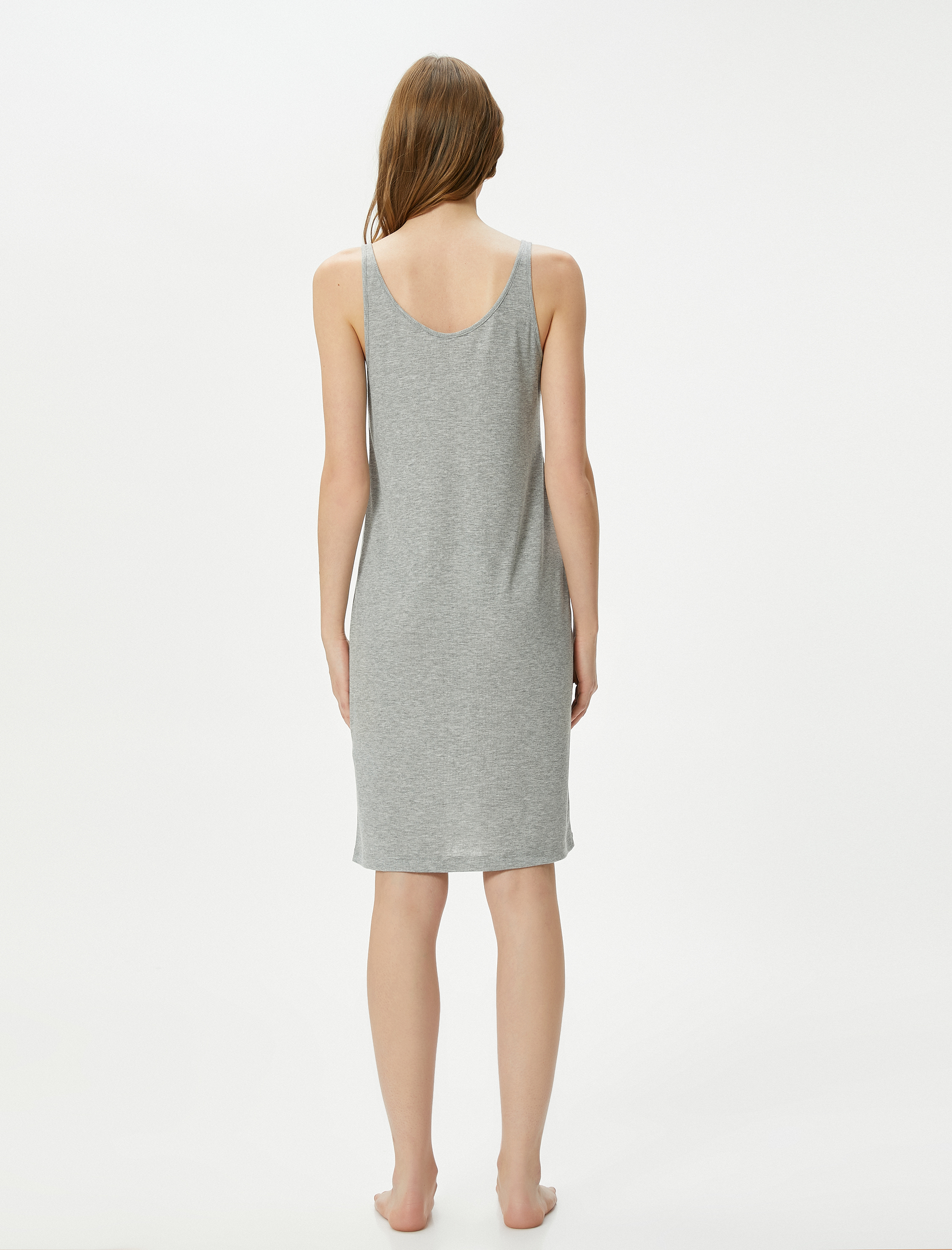   Askılı Gecelik U Yaka Fitilli