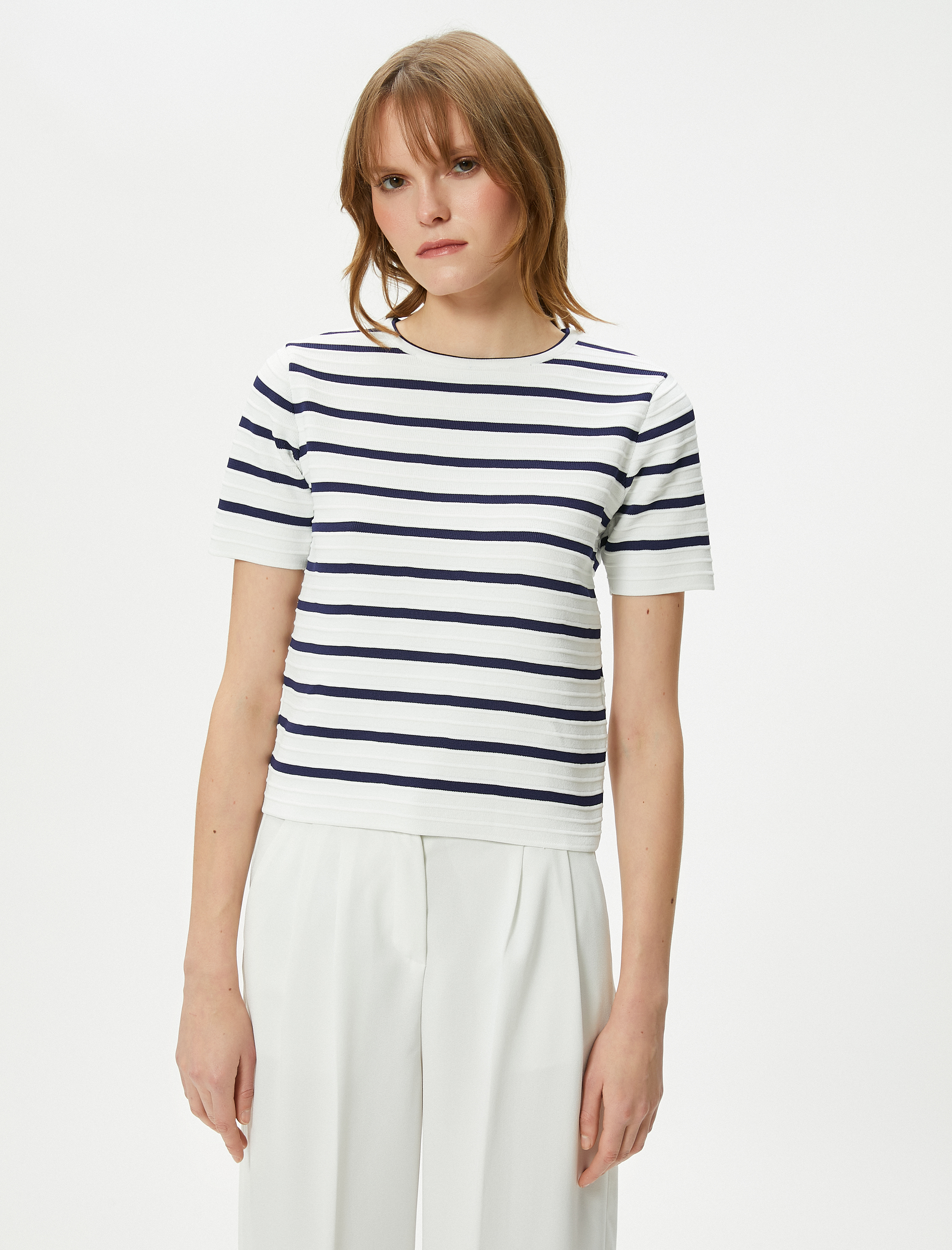   Triko Kazak Kısa Kollu Bisiklet Yaka