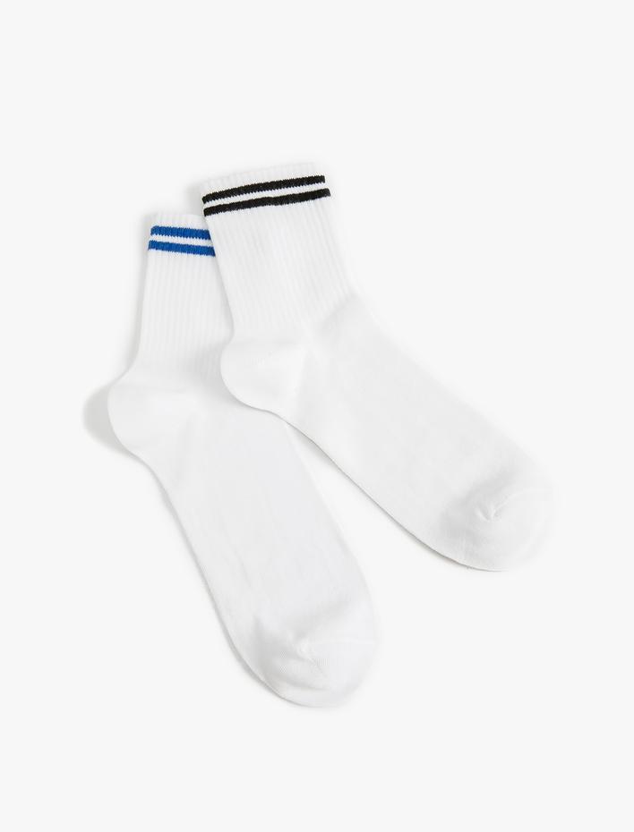 Erkek Çizgili 2'li Soket Çorap Seti