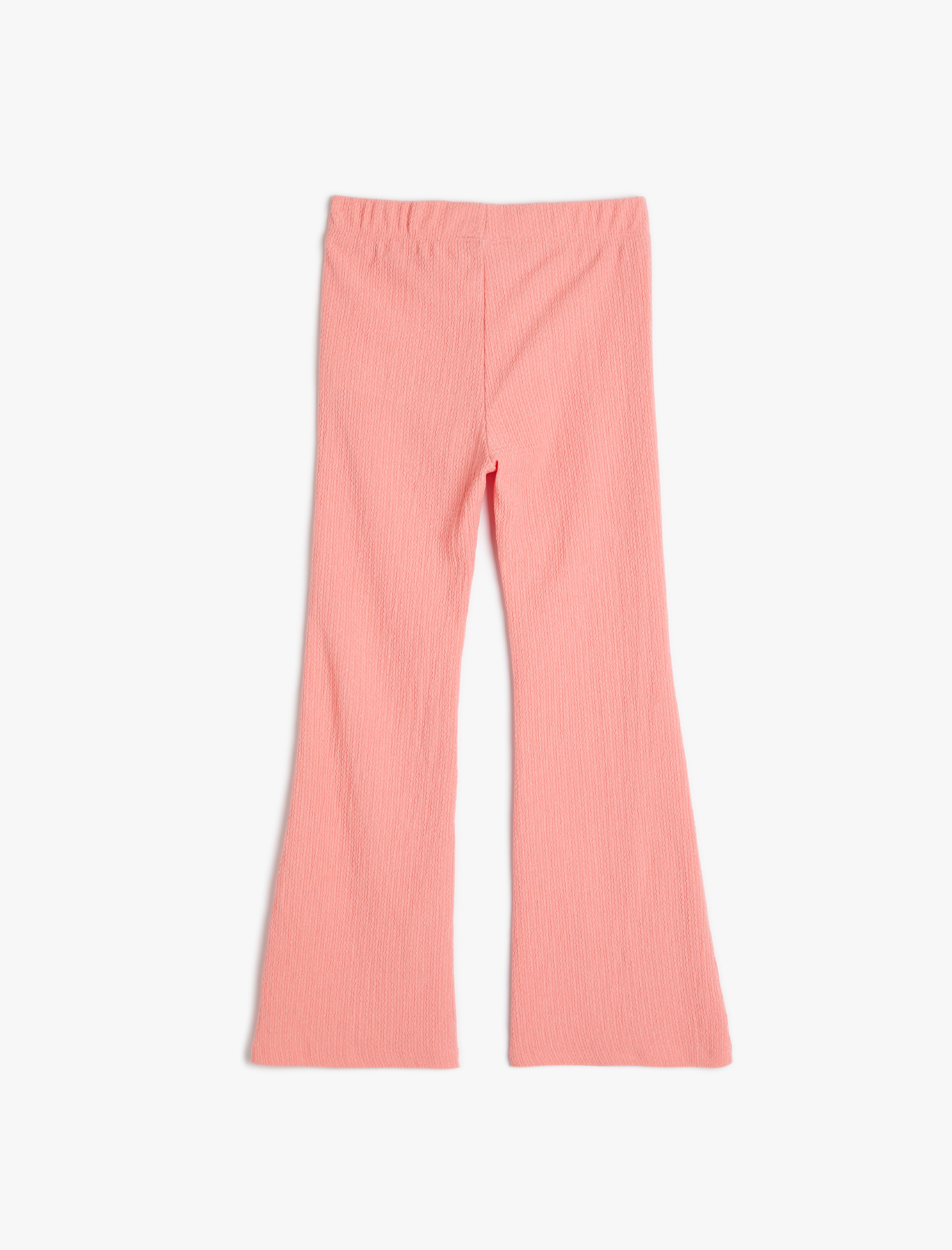  Kız Çocuk İspanyol Paça Pantolon Fitilli Yırtmaç Detaylı Beli Lastikli