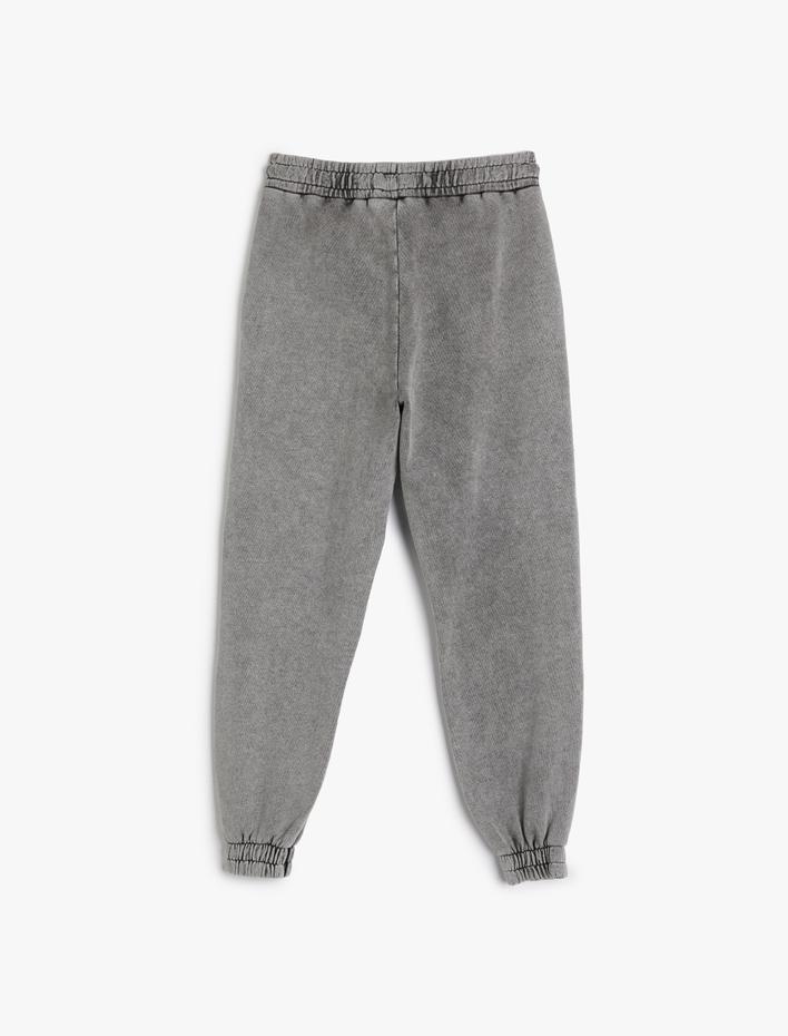 Erkek Çocuk Jogger Eşofman Altı Yıkamalı Beli Lastikli Cepli Pamuklu