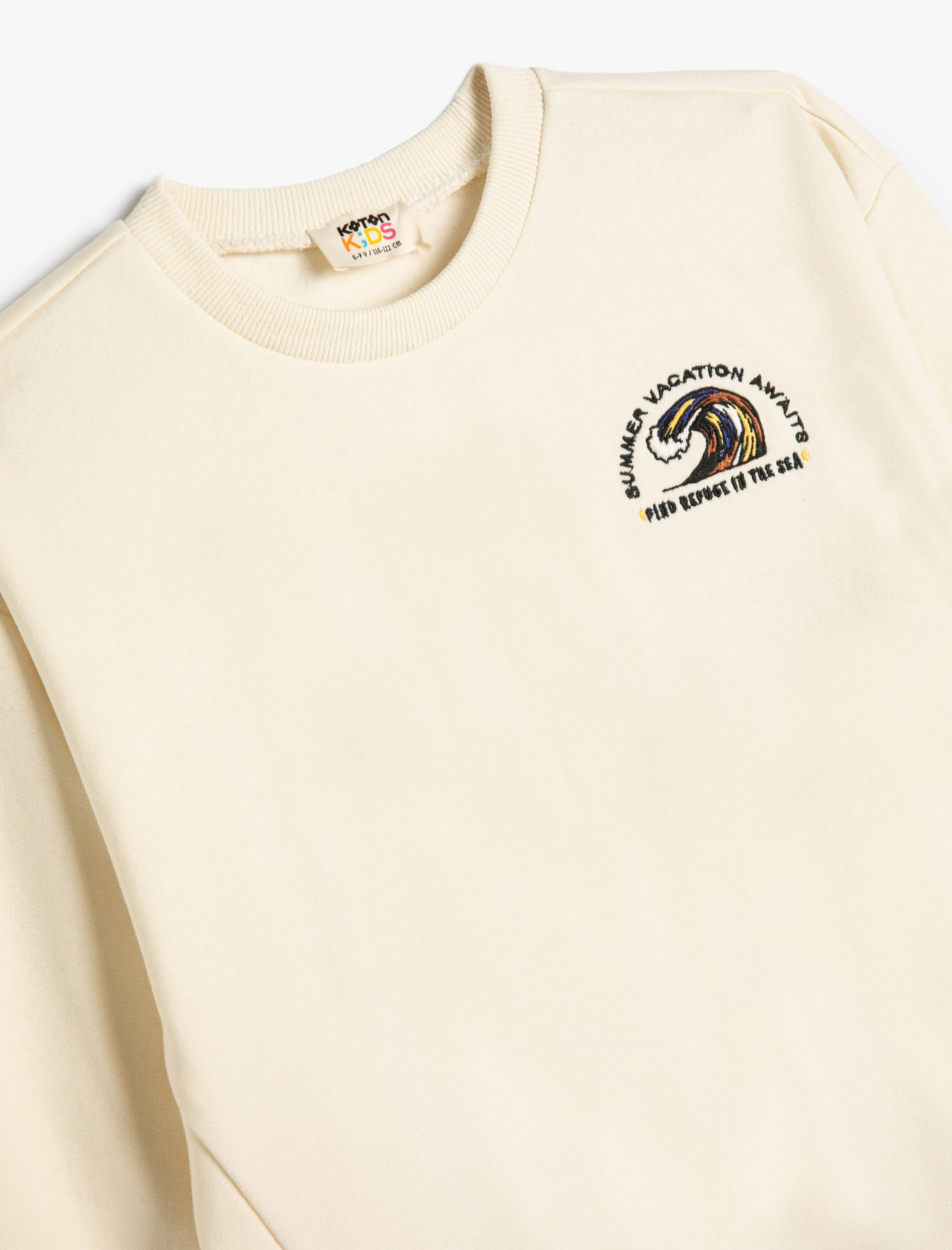  Erkek Çocuk Uzun Kollu Bisiklet Yaka Baskı Detaylı Şardonlu