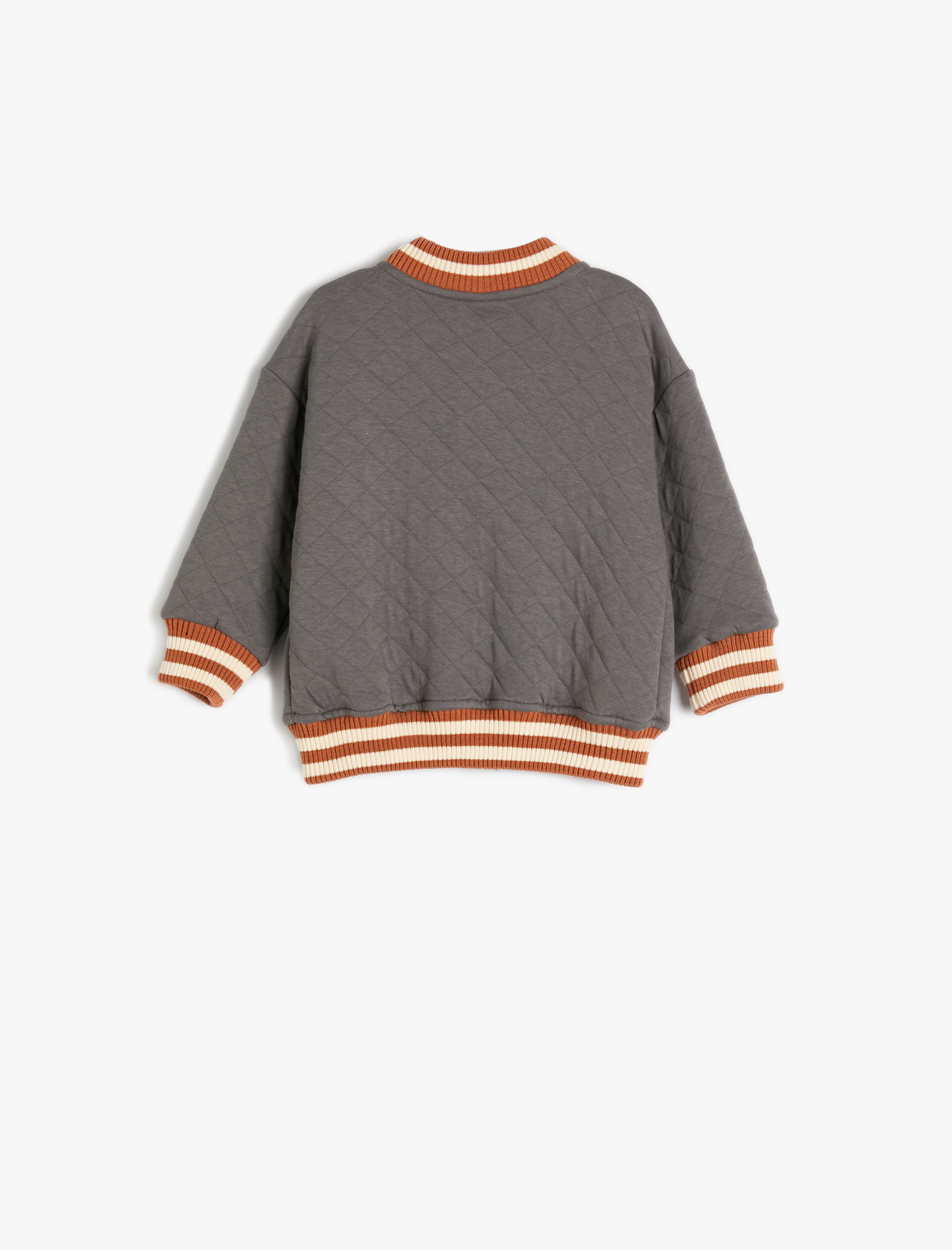 Erkek Bebek Kolej Ceket Kapitone Aplike Detaylı Baskılı Cepli Çıtçıt Kapamalı