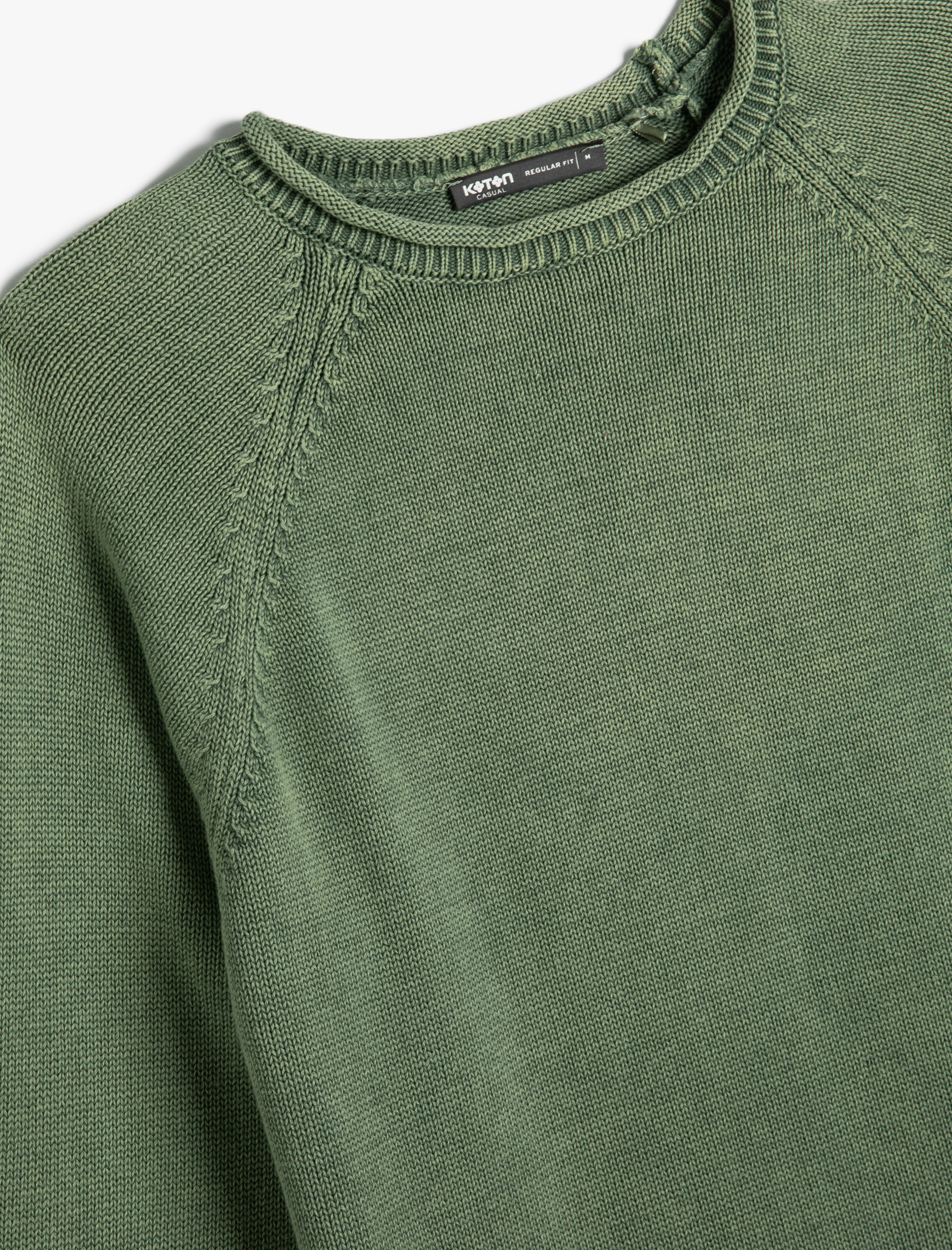   Triko Kazak Yıkamalı Bisiklet Yaka Dikiş Detaylı Pamuklu