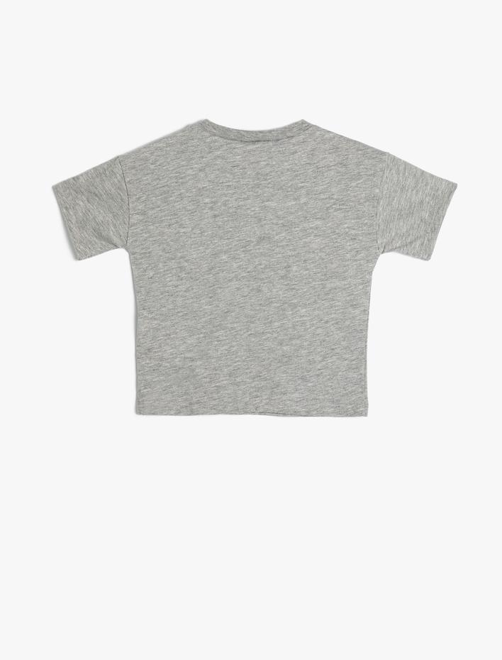 Erkek Bebek Tişört Slogan Baskılı Bisiklet Yaka Kısa Kollu