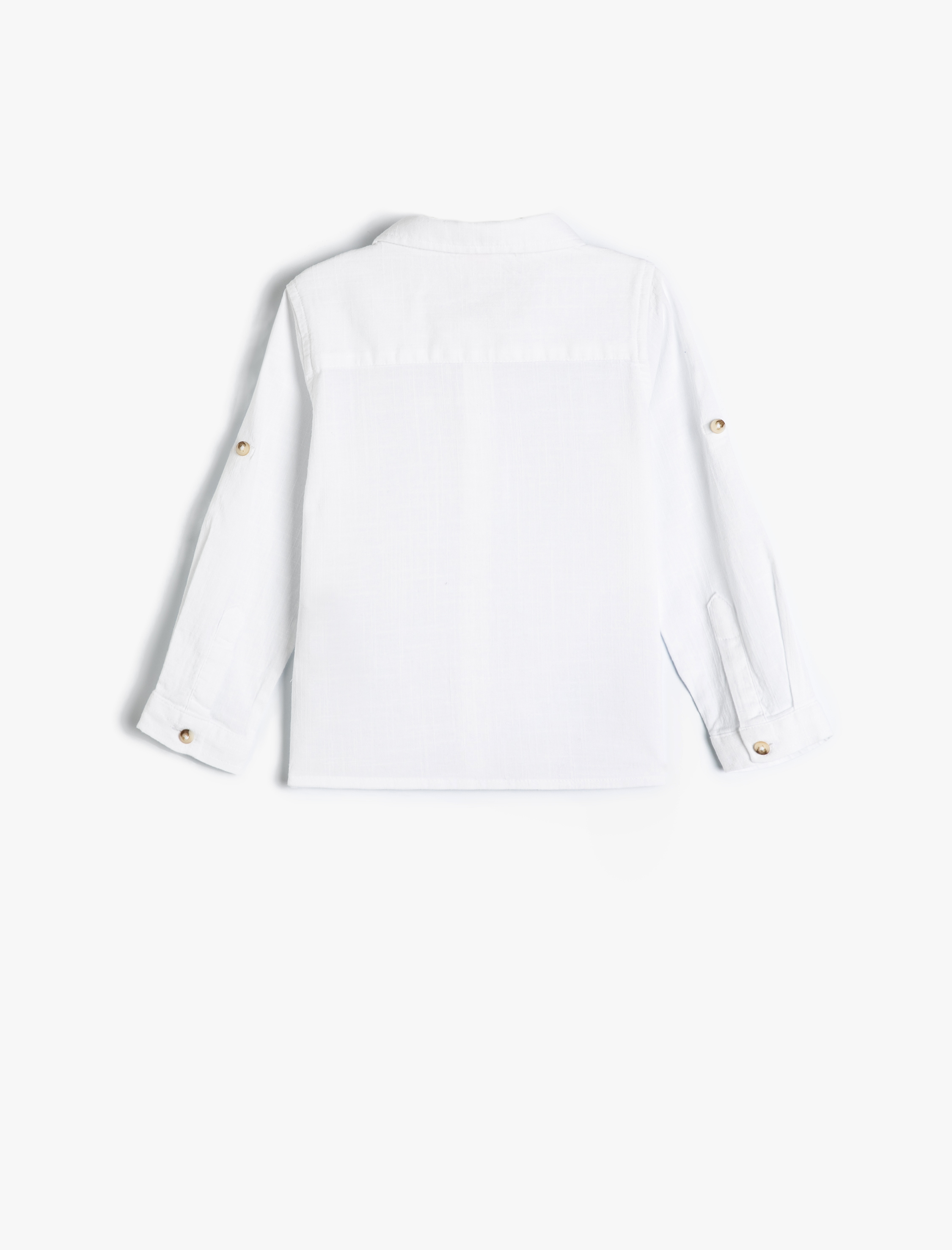  Erkek Bebek Basic Gömlek Uzun Kollu Düğmeli Pamuklu