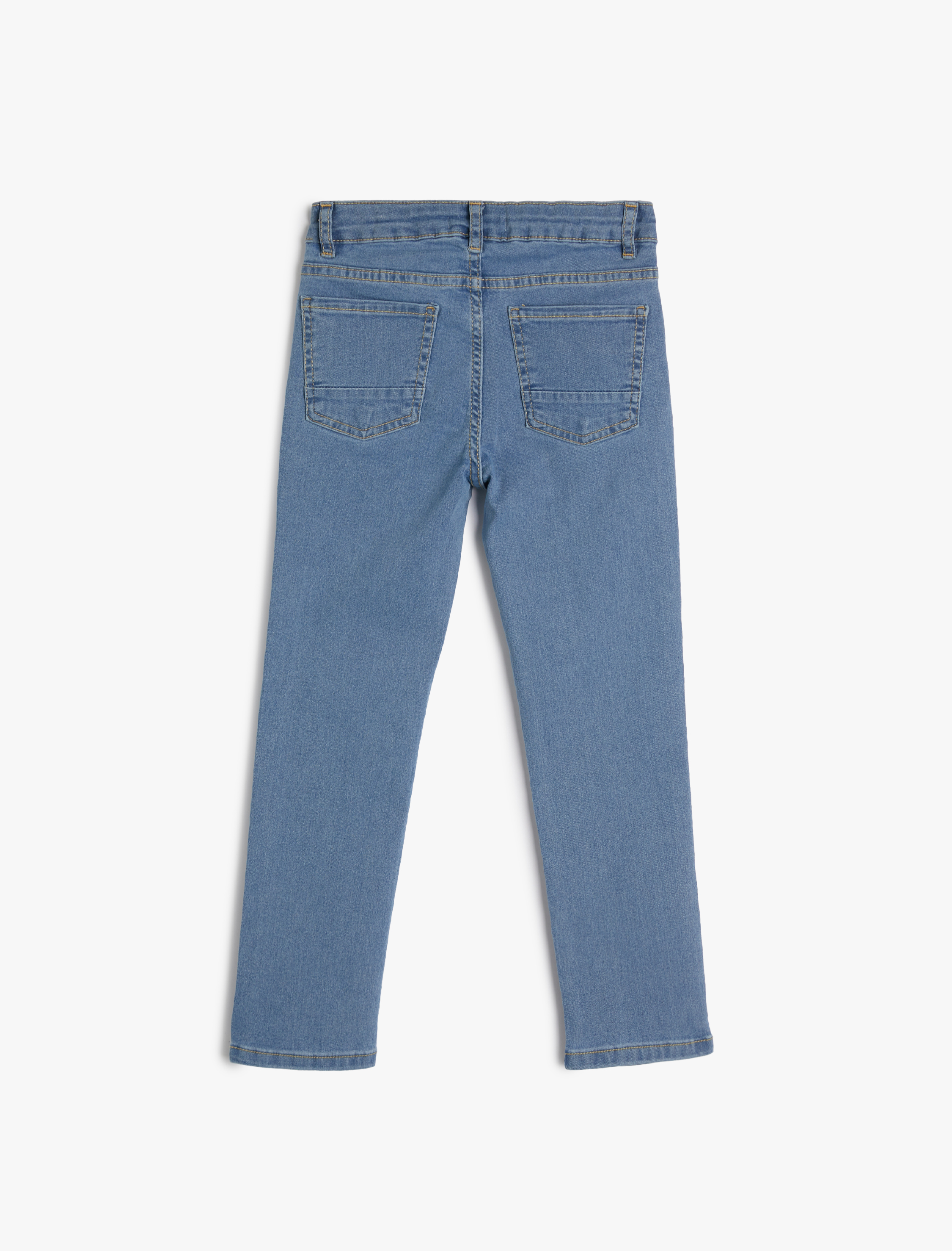  Erkek Çocuk Kot Pantolon Ayarlanabilir Lastikli Pamuklu  - Slim Jean