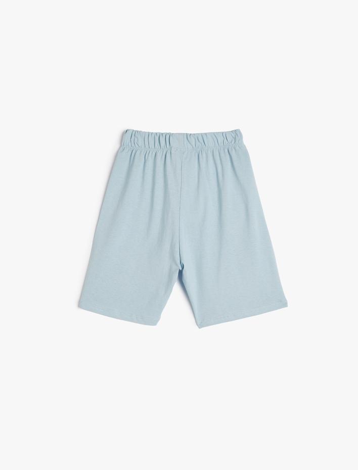 Erkek Çocuk Şort Ananas Baskılı Beli Bağlamalı Pamuklu