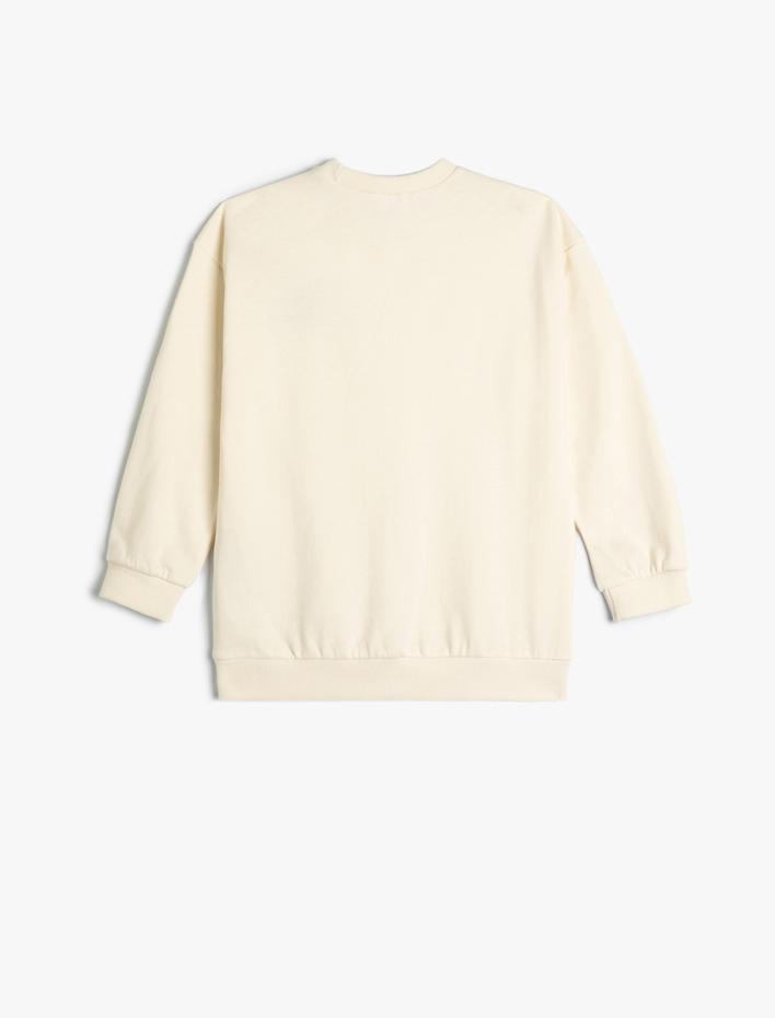 Erkek Çocuk Uzun Kollu Bisiklet Yaka Baskı Detaylı Şardonlu