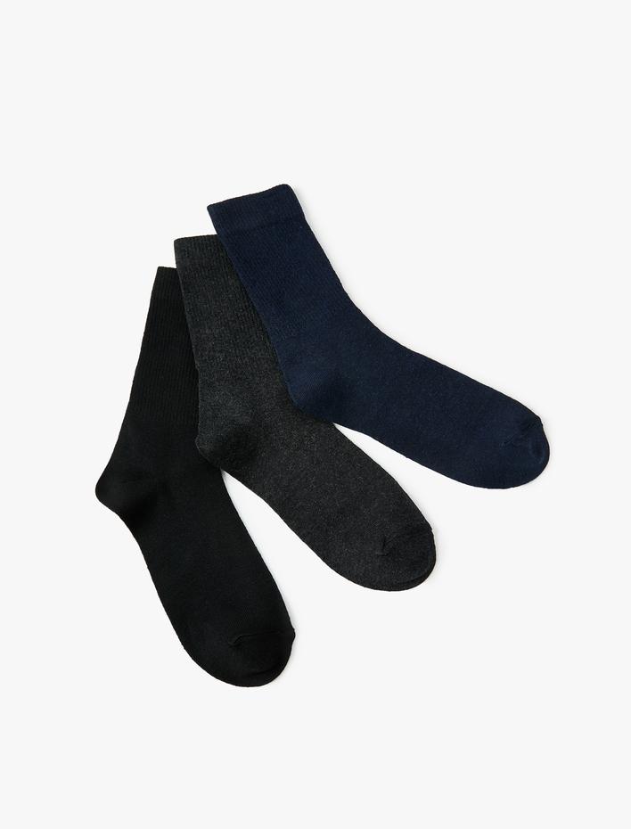 Erkek 3'lü Soket Çorap Seti Çok Renkli