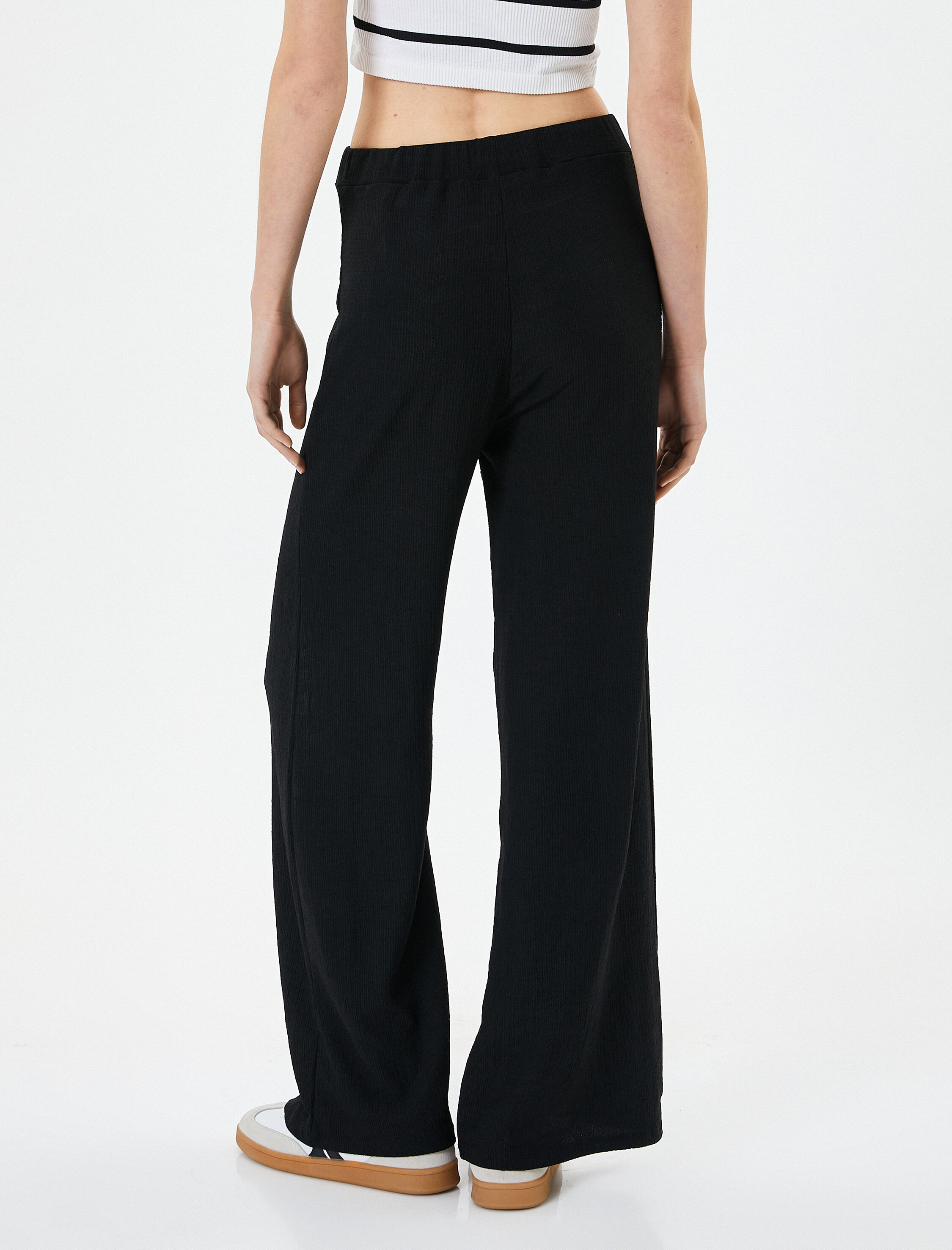   Palazzo Pantolon Yüksek Bel Fitilli