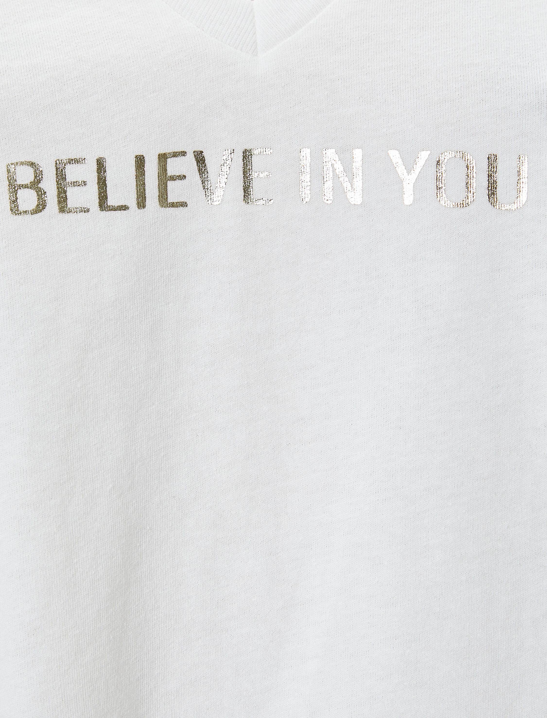   Baskılı Tişört Kısa Kollu V Yaka Pamuklu