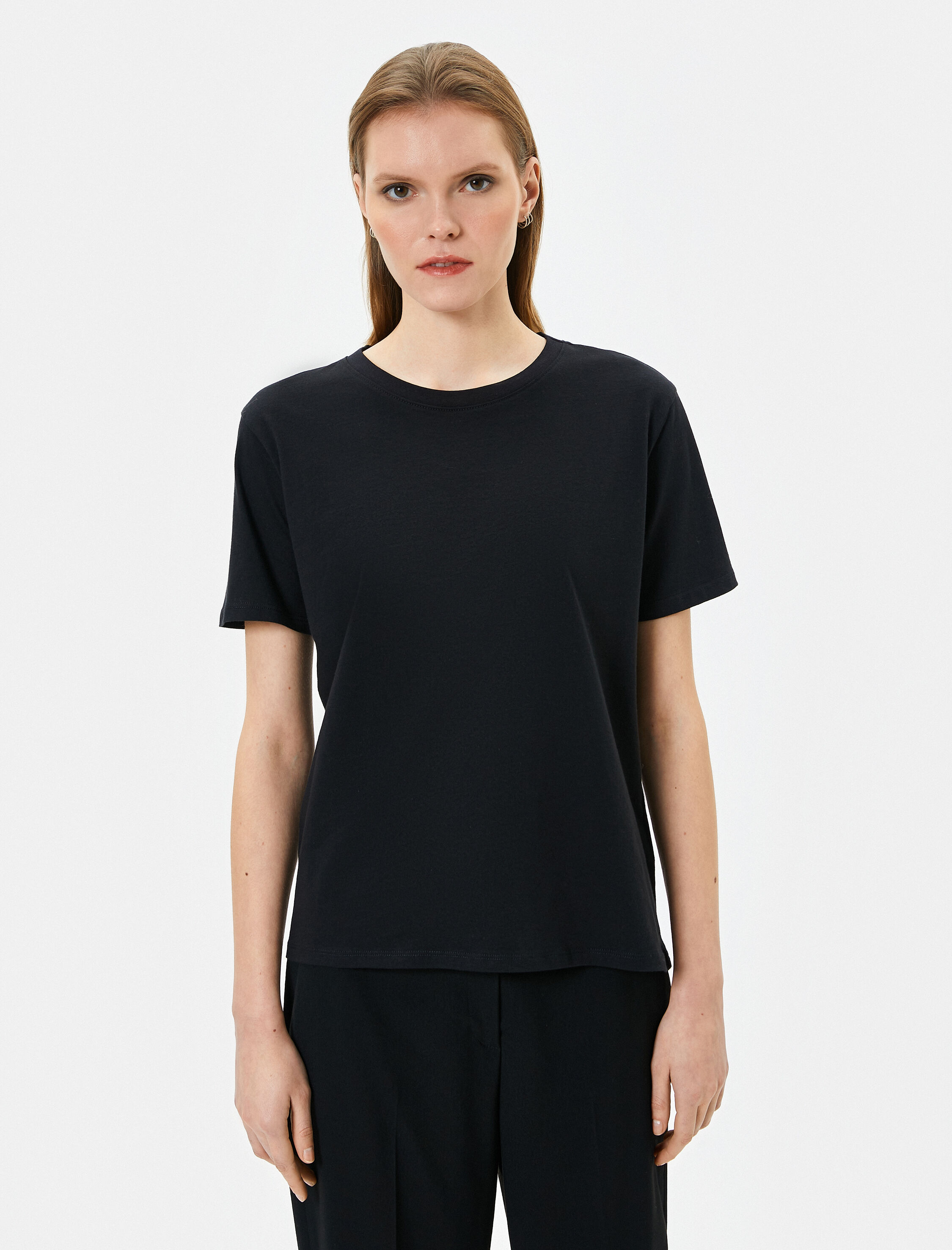   Basic Tişört Kısa Kollu Bisiklet Yaka Pamuklu