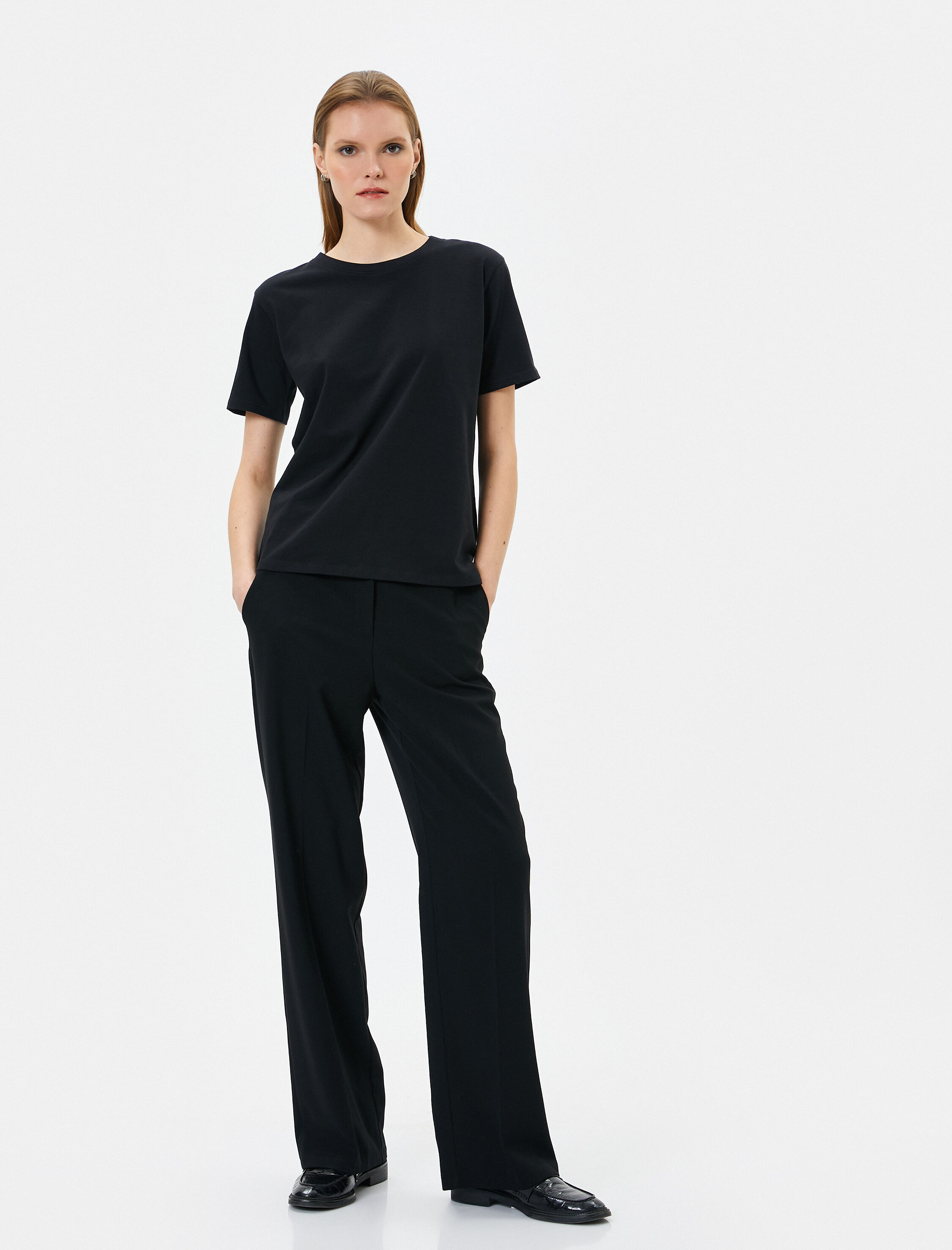   Basic Tişört Kısa Kollu Bisiklet Yaka Pamuklu