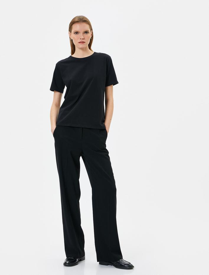  Basic Tişört Kısa Kollu Bisiklet Yaka Pamuklu