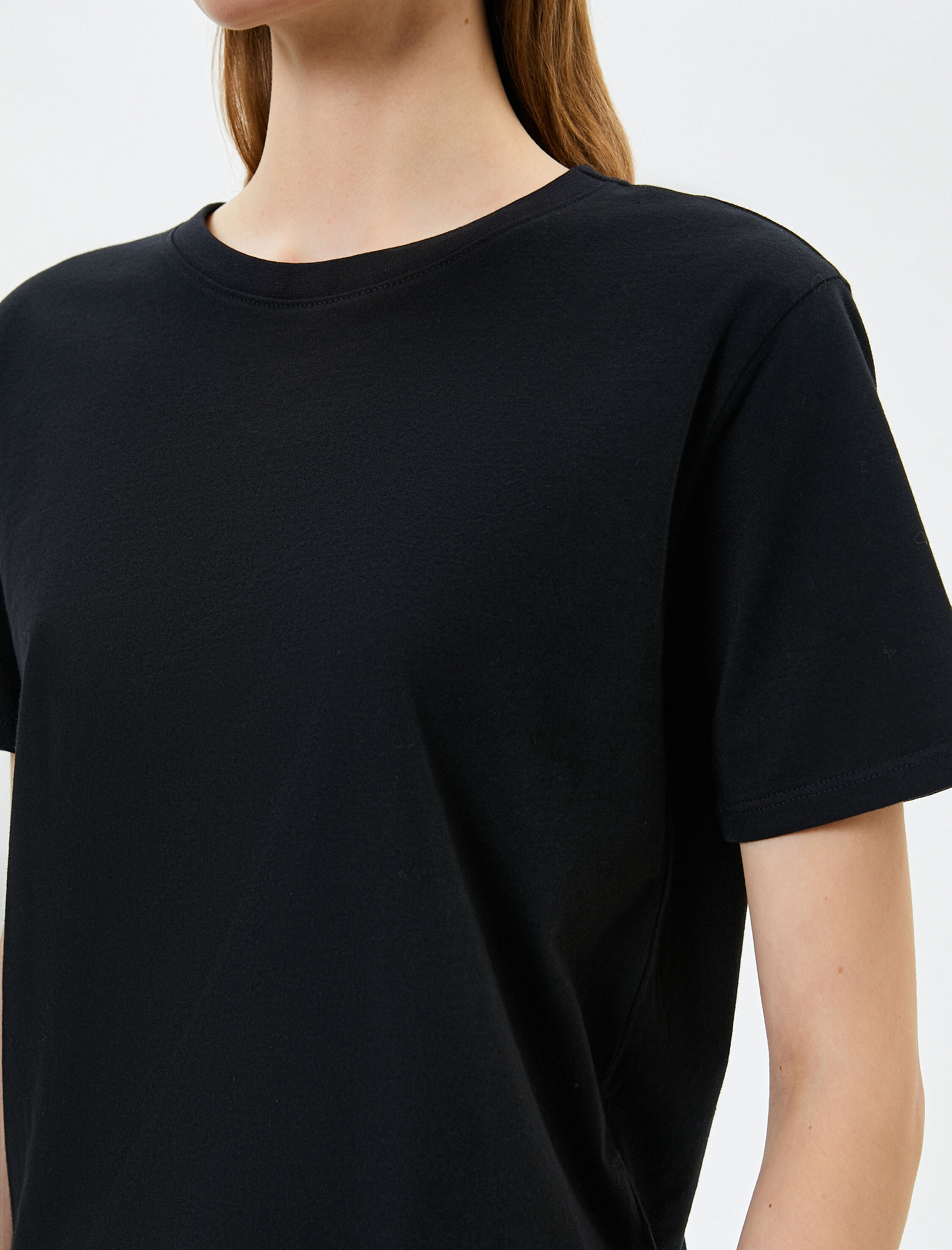   Basic Tişört Kısa Kollu Bisiklet Yaka Pamuklu