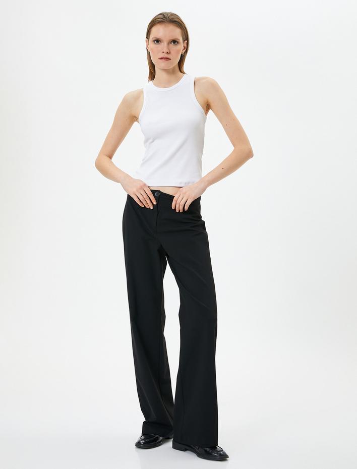  Halter Yaka Atlet Fitilli Basic Pamuklu