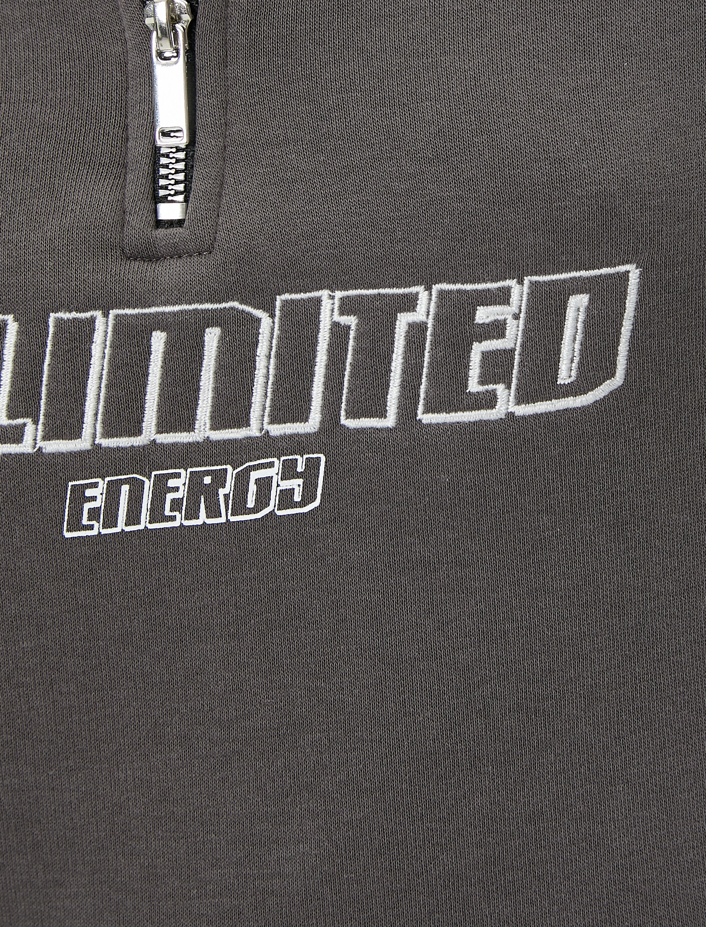   Şardonlu Yarım Fermuarlı Sweatshirt Crop Dik Yaka Renk Bloklu