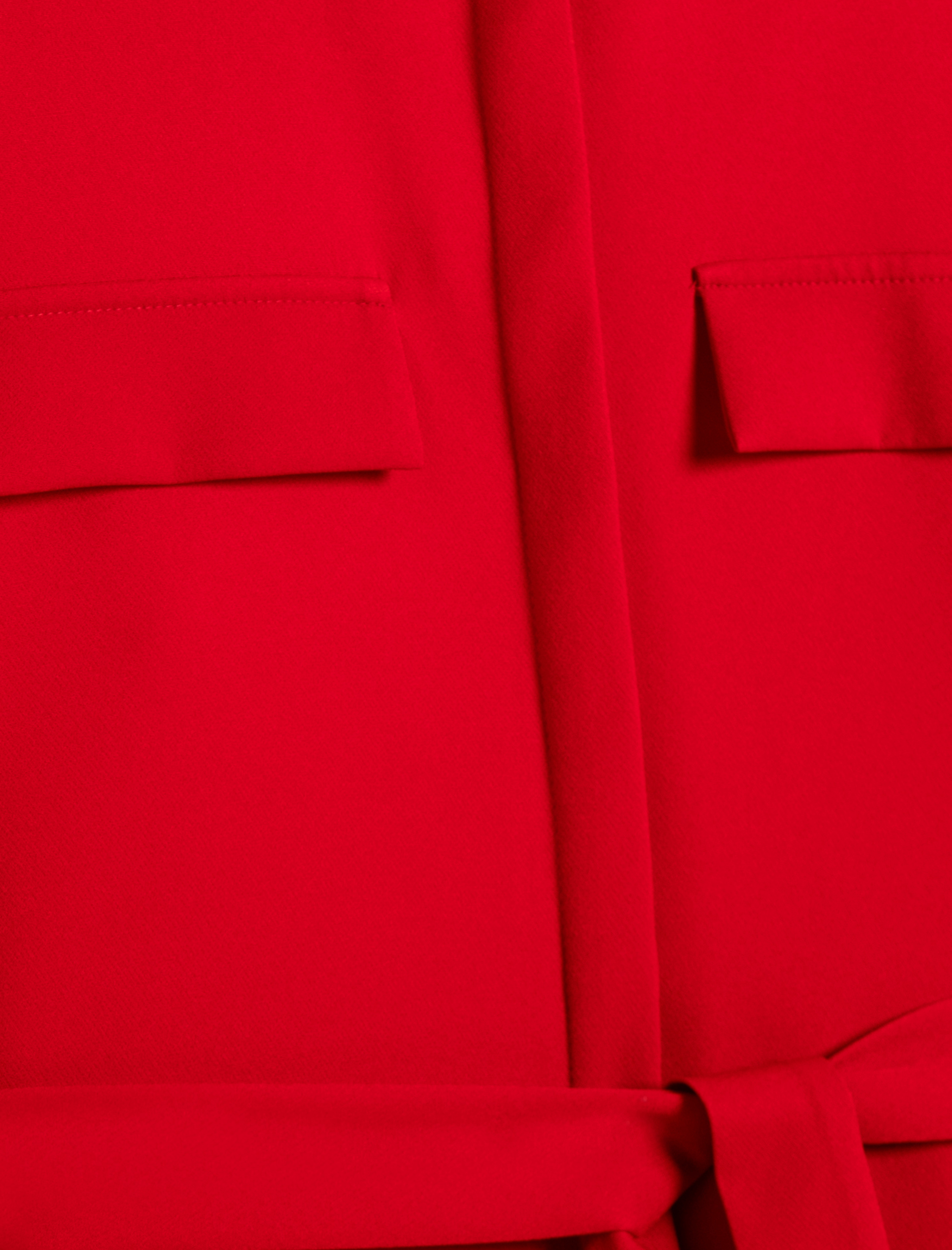   Gömlek Elbise Kuşaklı Cep Detaylı Uzun Kollu