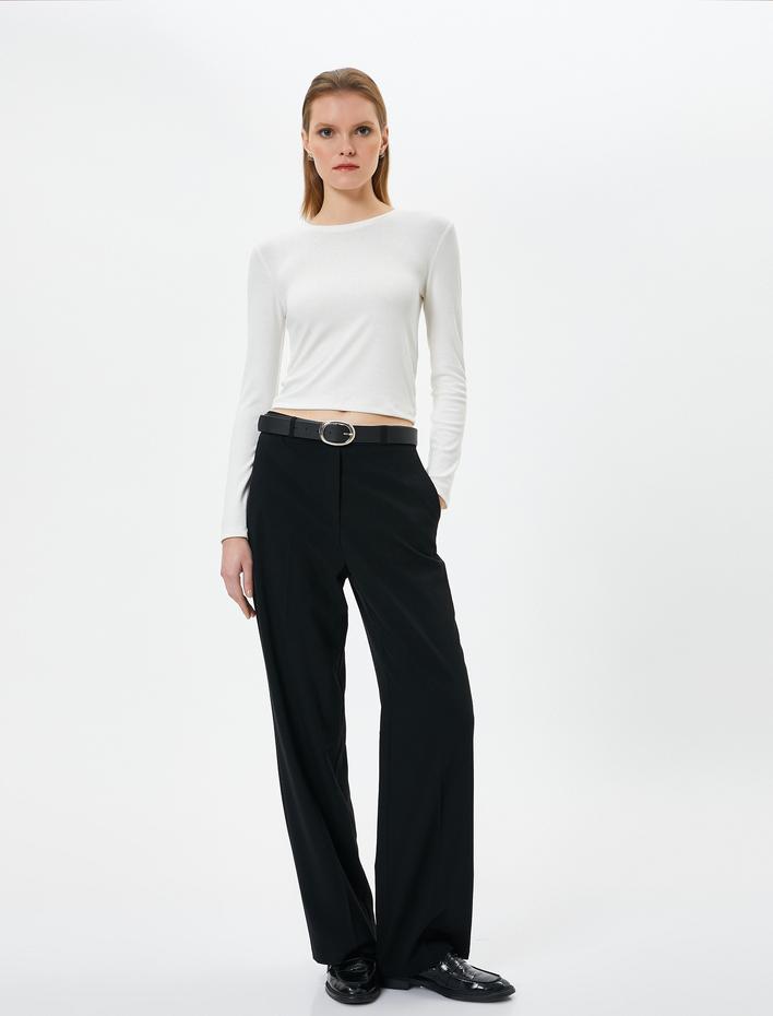  Uzun Kollu Tişört Bisiklet Yaka Standart Kesim