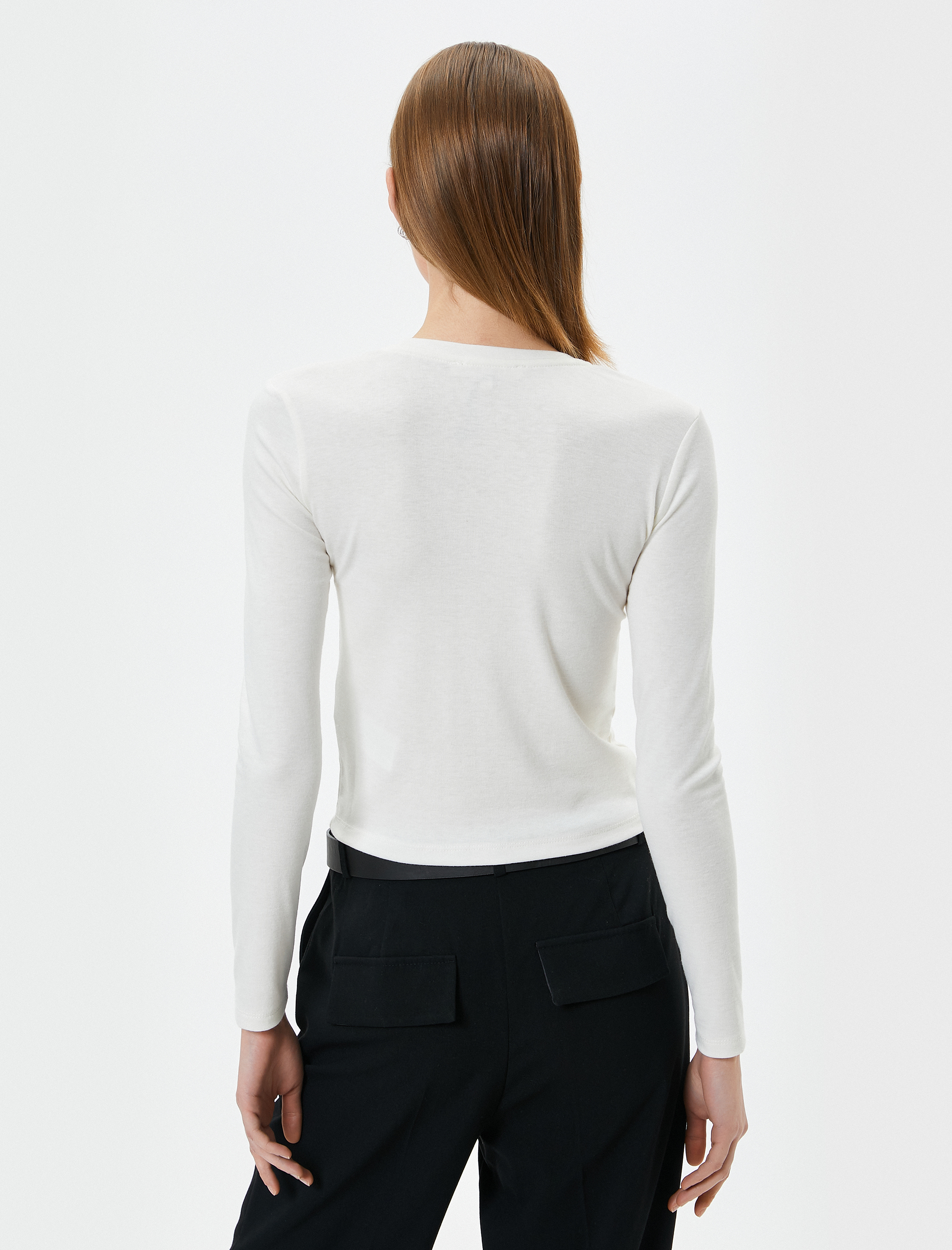   Uzun Kollu Tişört Bisiklet Yaka Standart Kesim