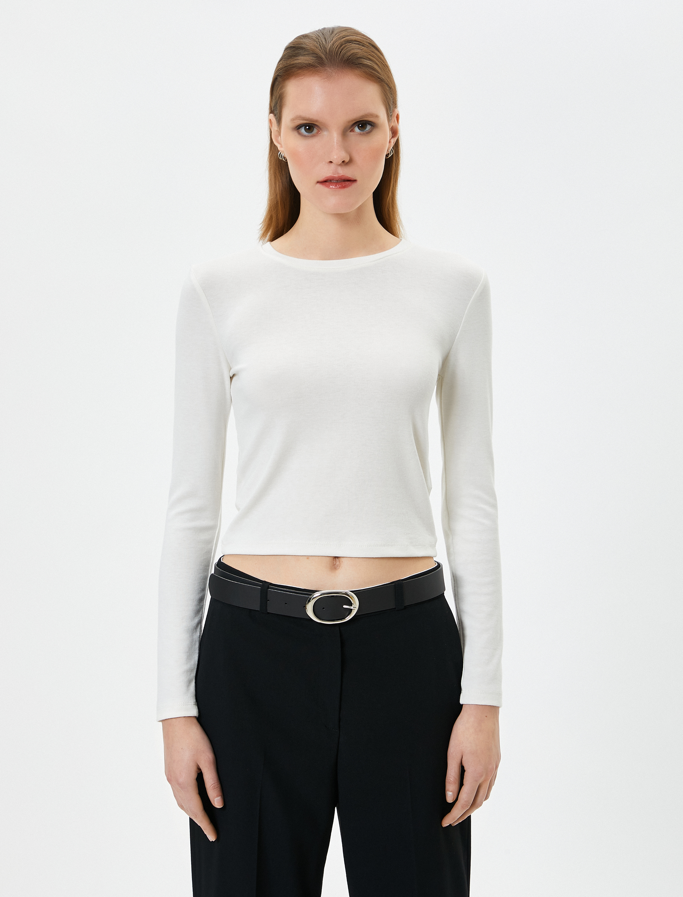   Uzun Kollu Tişört Bisiklet Yaka Standart Kesim