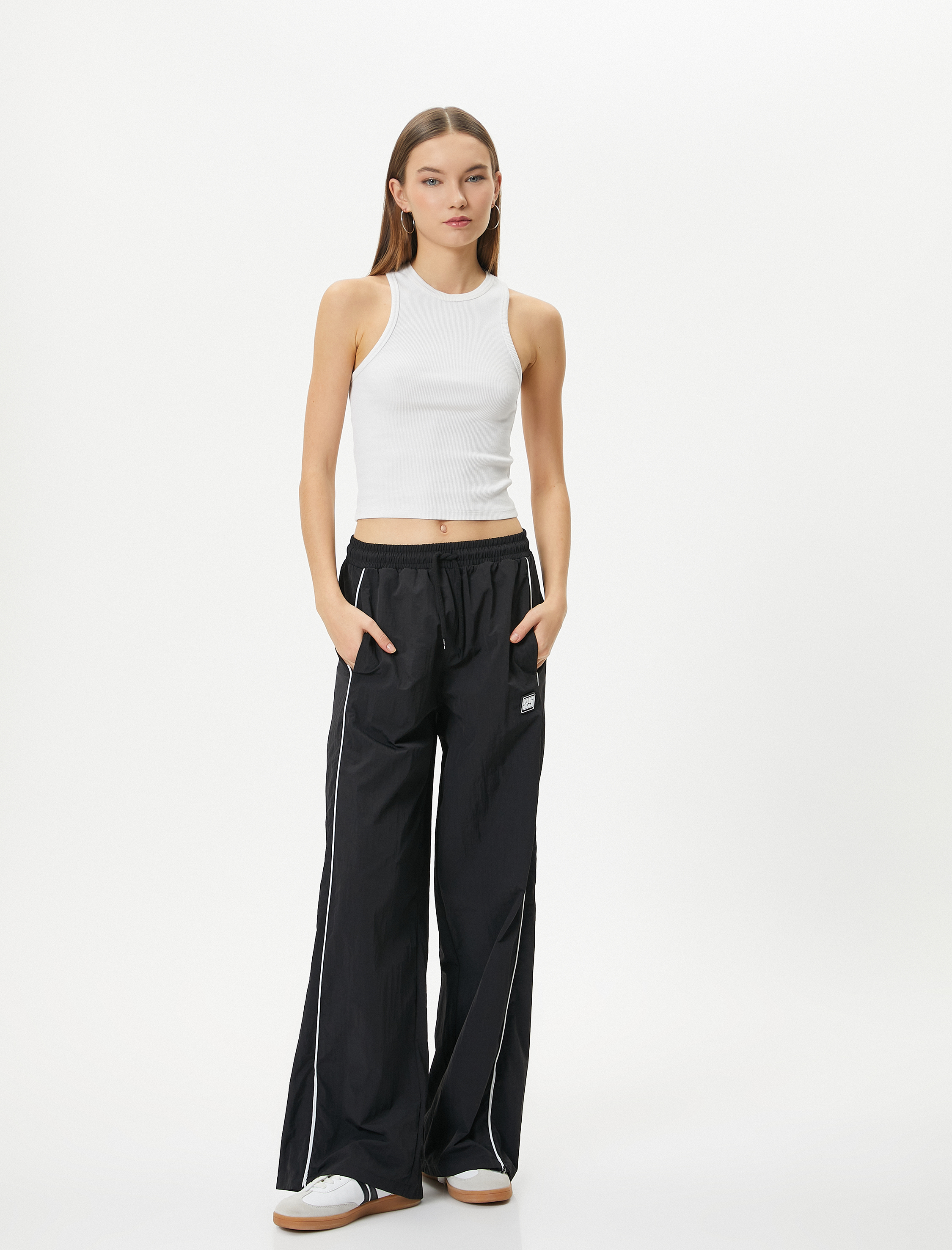   Paraşüt Pantolon Bol Paça Cepli Beli Bağlamalı