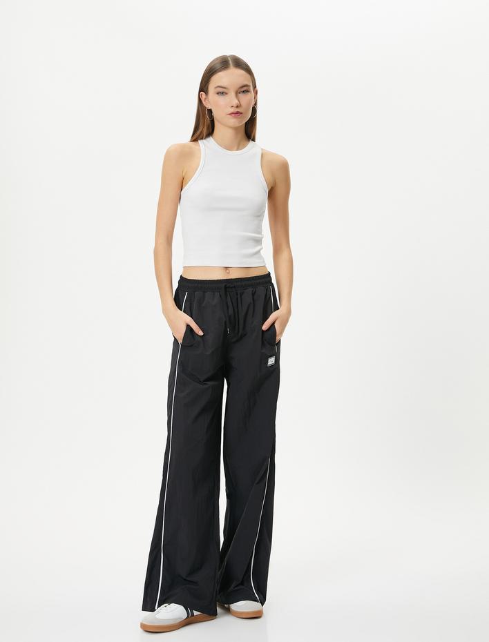  Paraşüt Pantolon Bol Paça Cepli Beli Bağlamalı