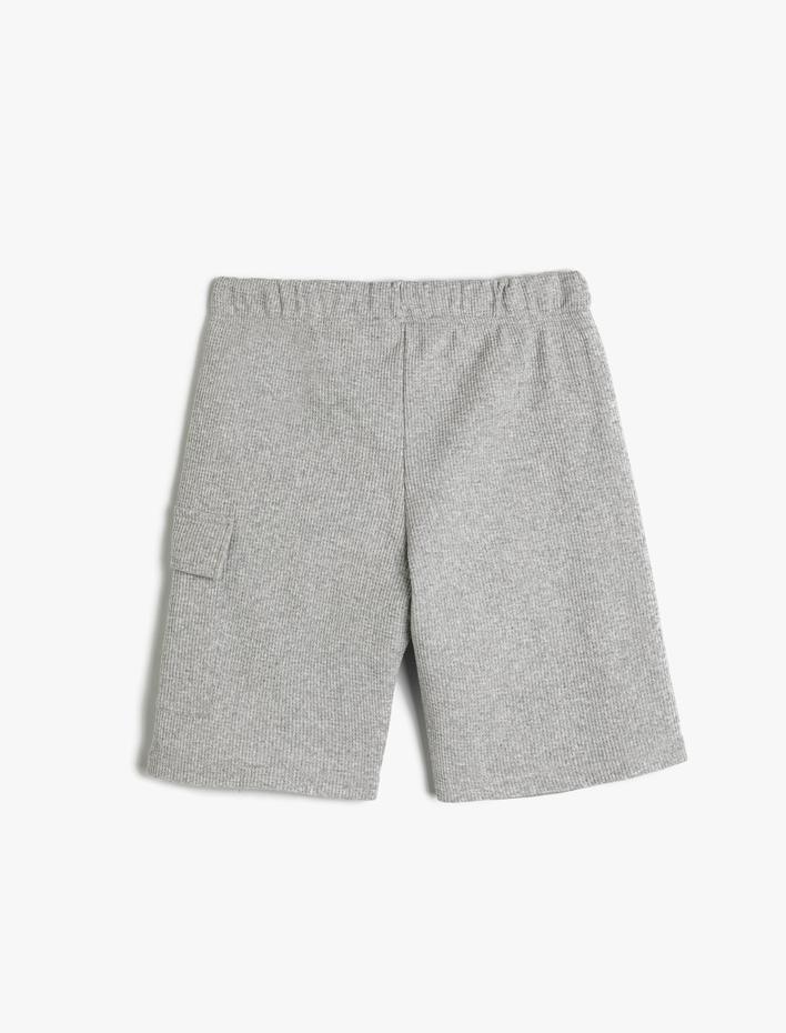 Erkek Çocuk Basic Şort Beli Bağlamalı Kapaklı Cep Detaylı